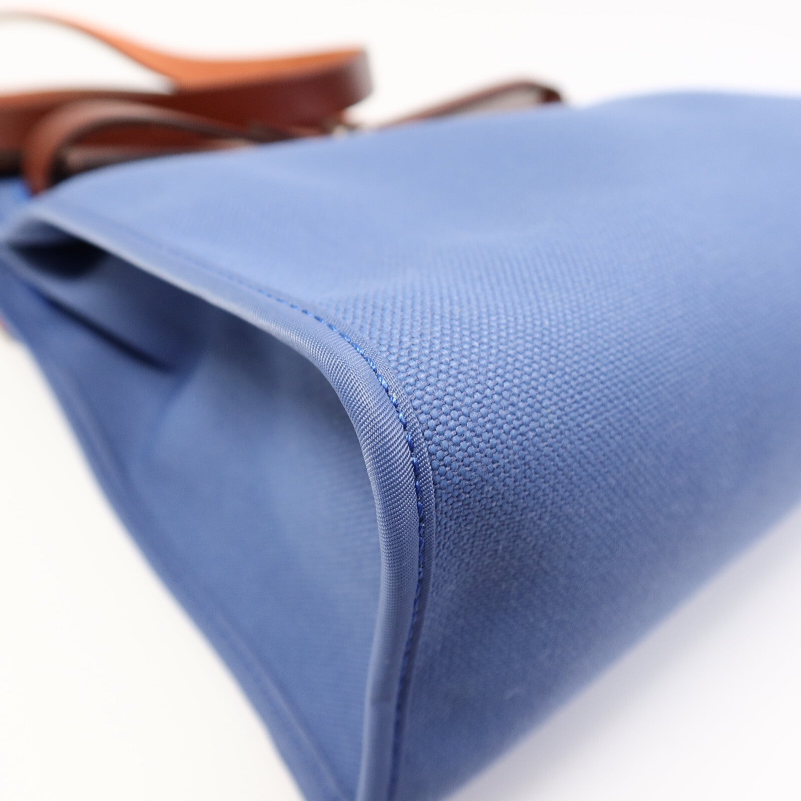 HERMES 帆布Herbag PM手挽肩背兩用袋Bleu Agate/Rouge H