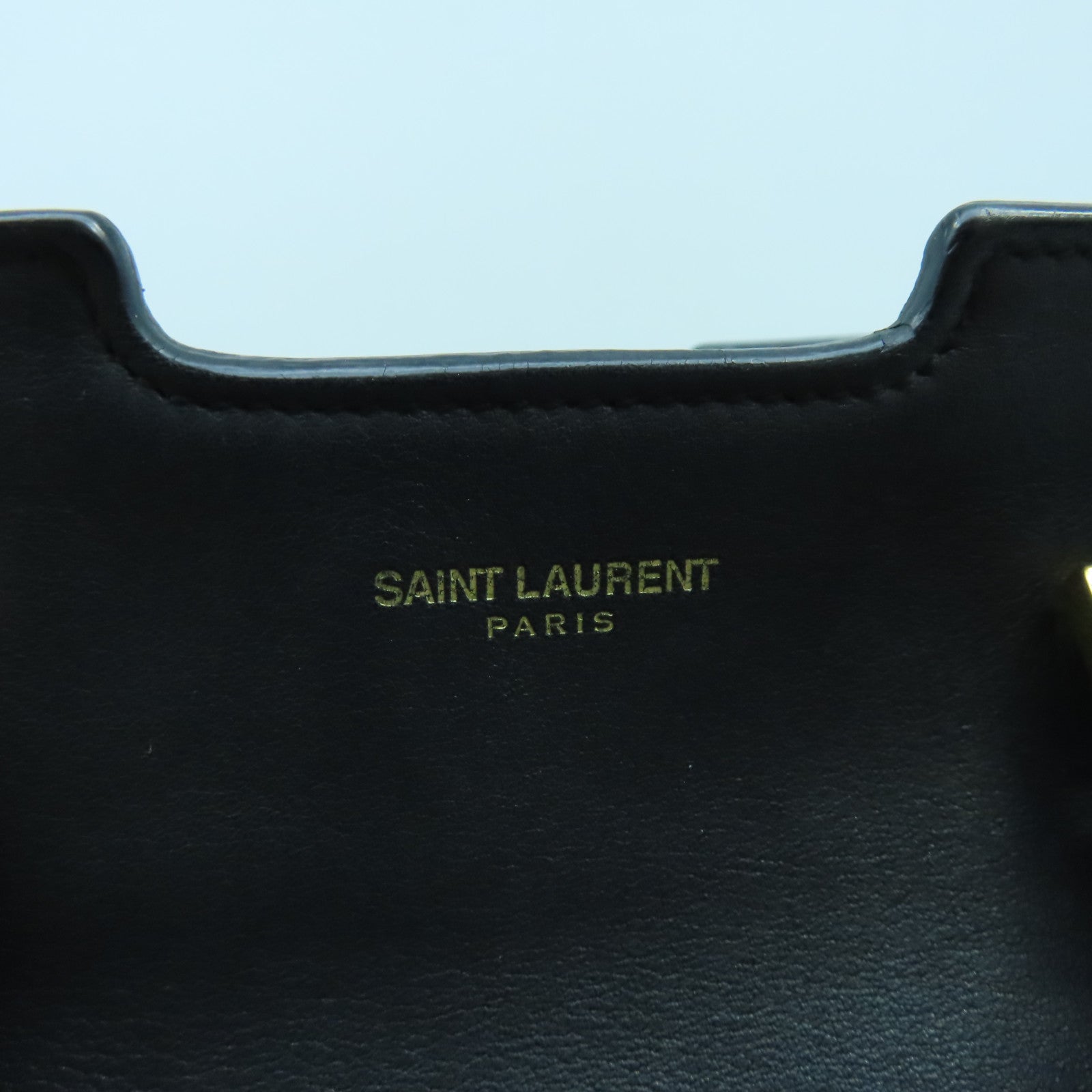 YVES SAINT LAURENT 牛皮皮革2 Way Shoulder Bag金扣手挽肩背兩用袋黑色
