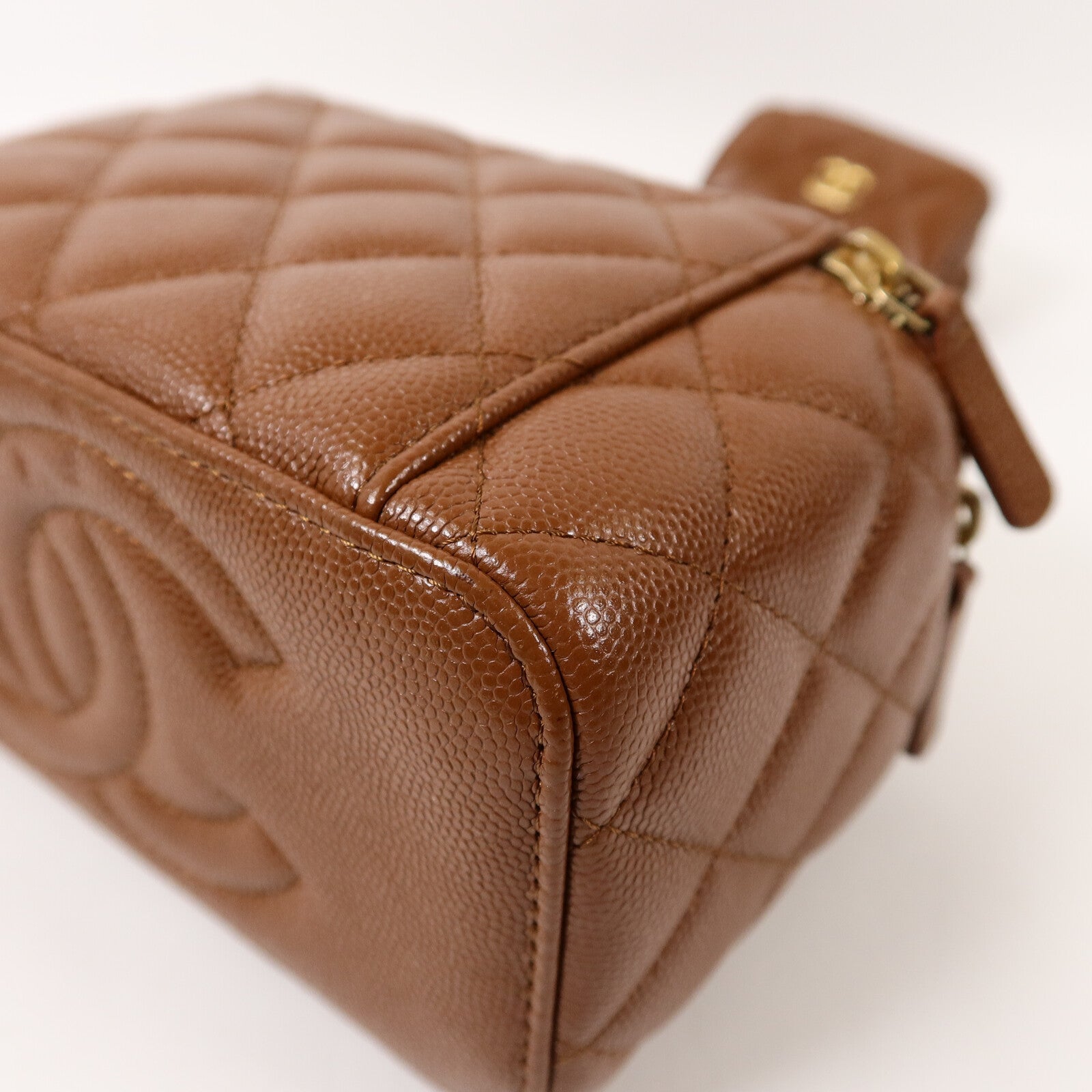 CHANEL 牛皮皮革Vanity Case鏈帶肩背袋