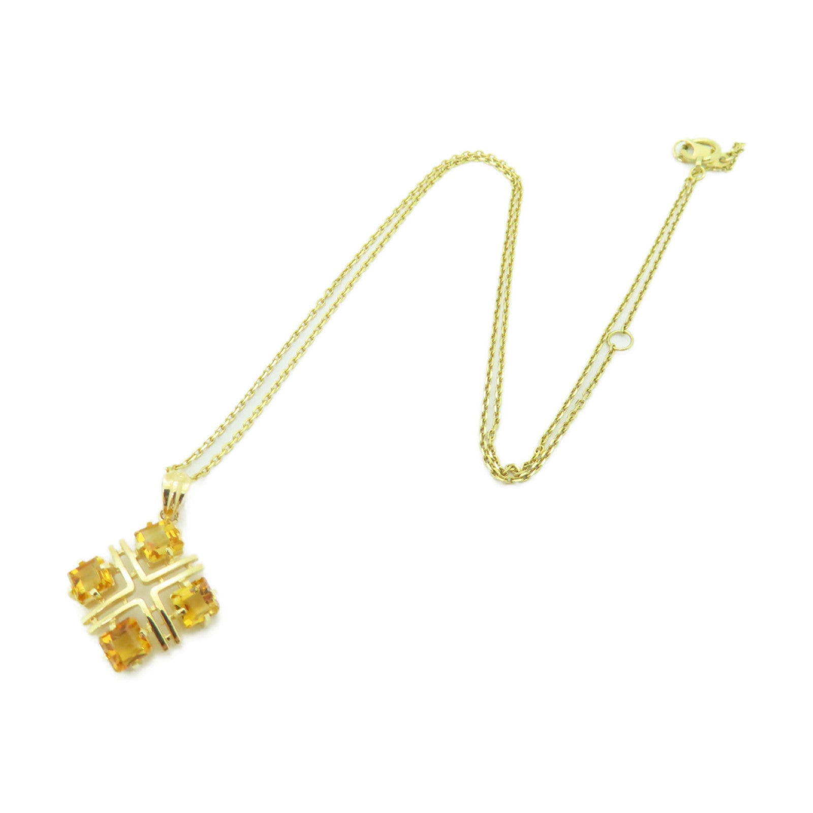 JEWELRY 【激減優惠】18K黃金Crystal Necklace水晶項鍊黃色