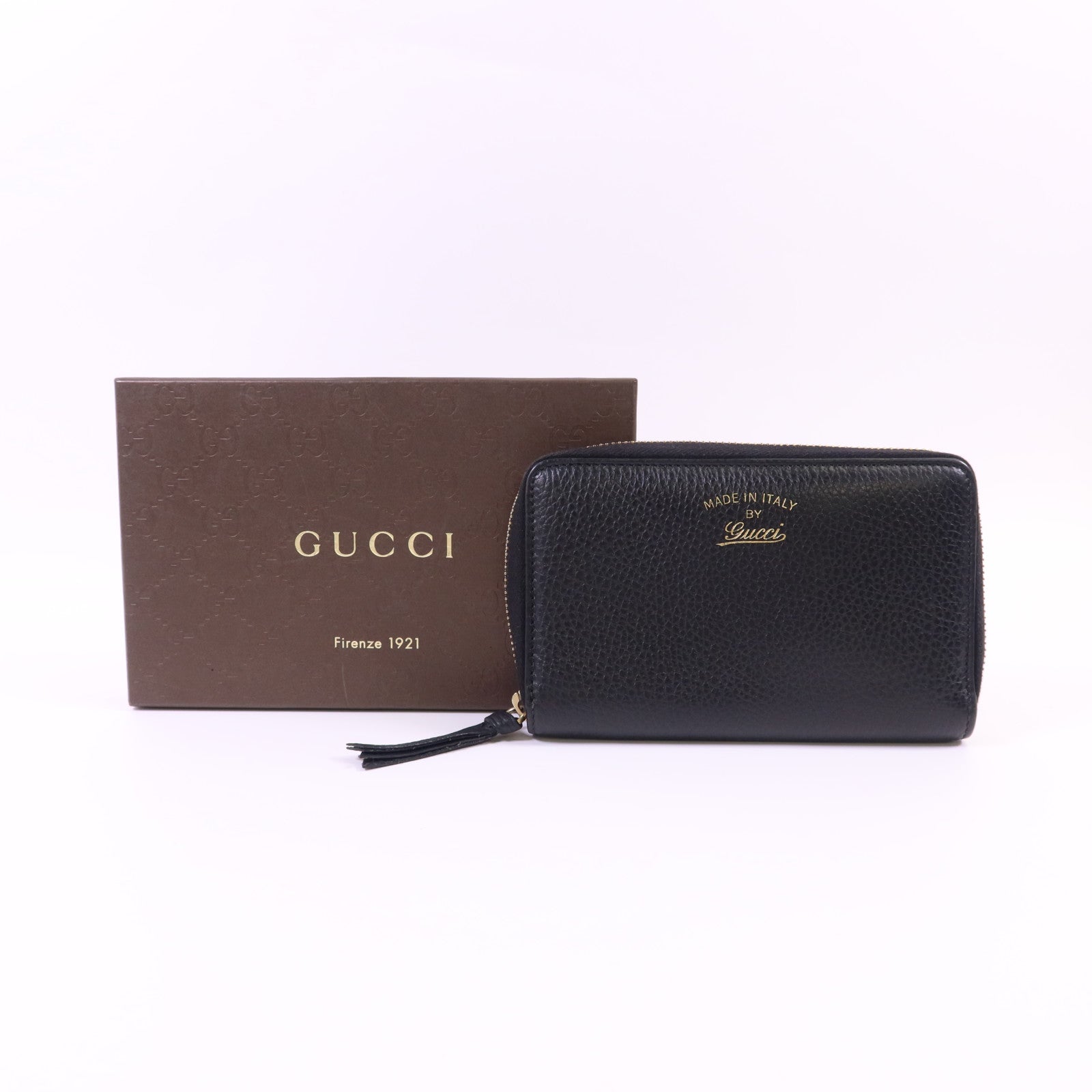 GUCCI 牛皮皮革Round Wallet金扣錢包