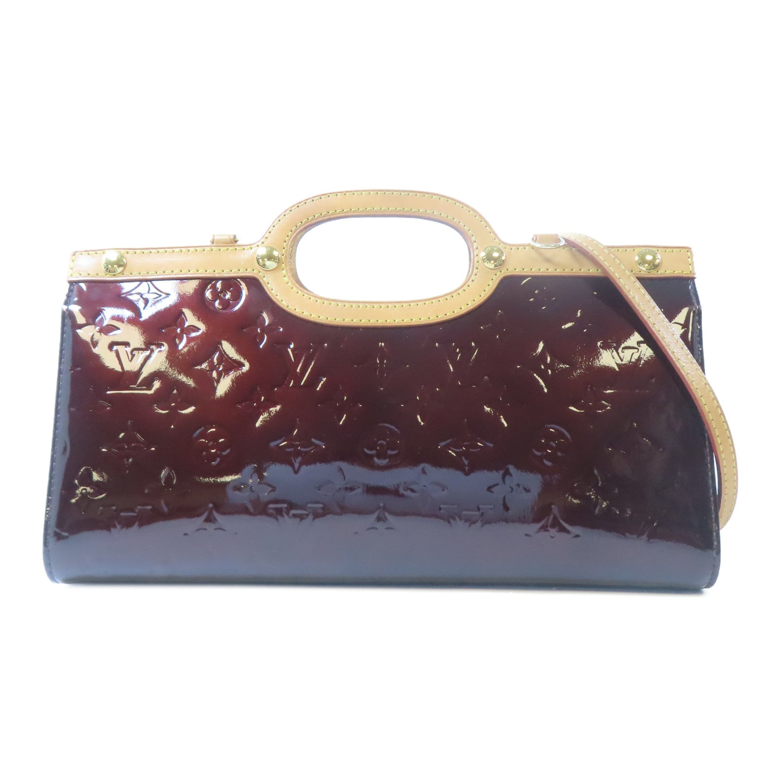 LOUIS VUITTON Vernis Roxbury Drive金扣手挽肩背兩用袋酒紅色