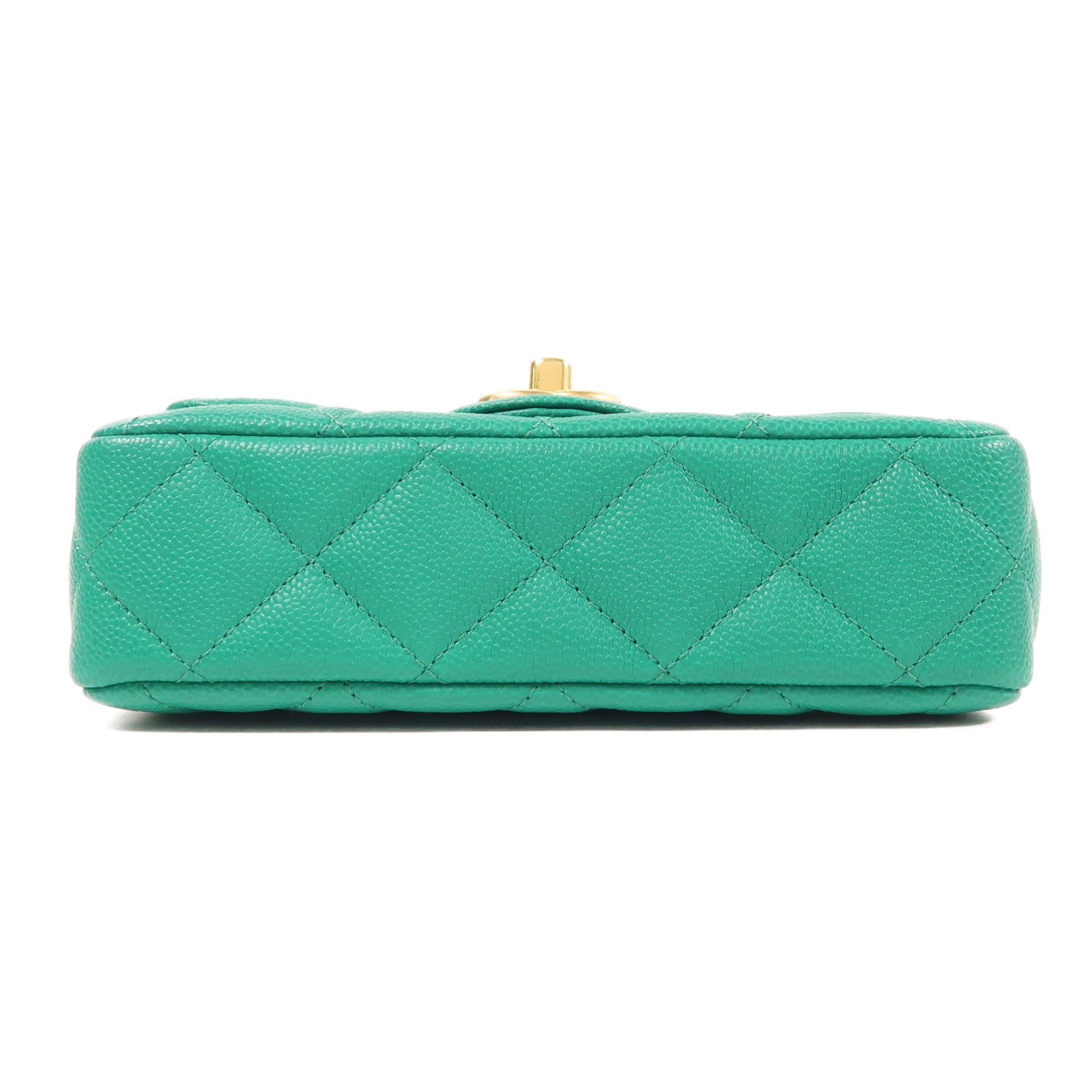 CHANEL CC GHW Chain Shoulder Bag Calfskin Leather Green