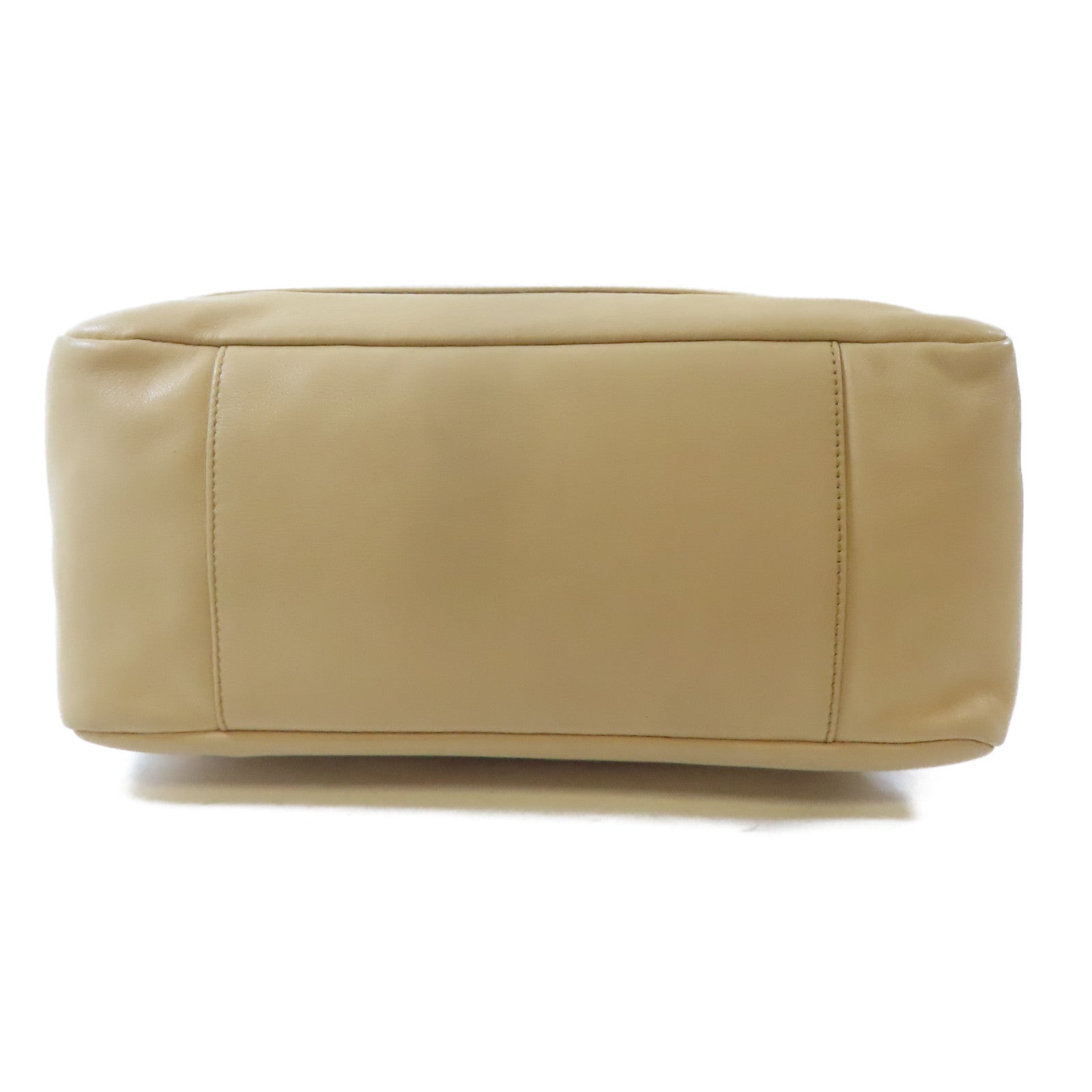 GUCCI 【激減優惠】皮革/Bamboo Handbag銀扣手挽袋米色