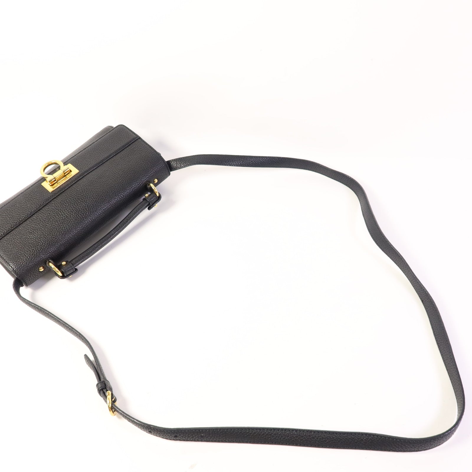 Salvatore Ferragamo 牛皮皮革Shoulder Bag金扣手挽肩背兩用袋