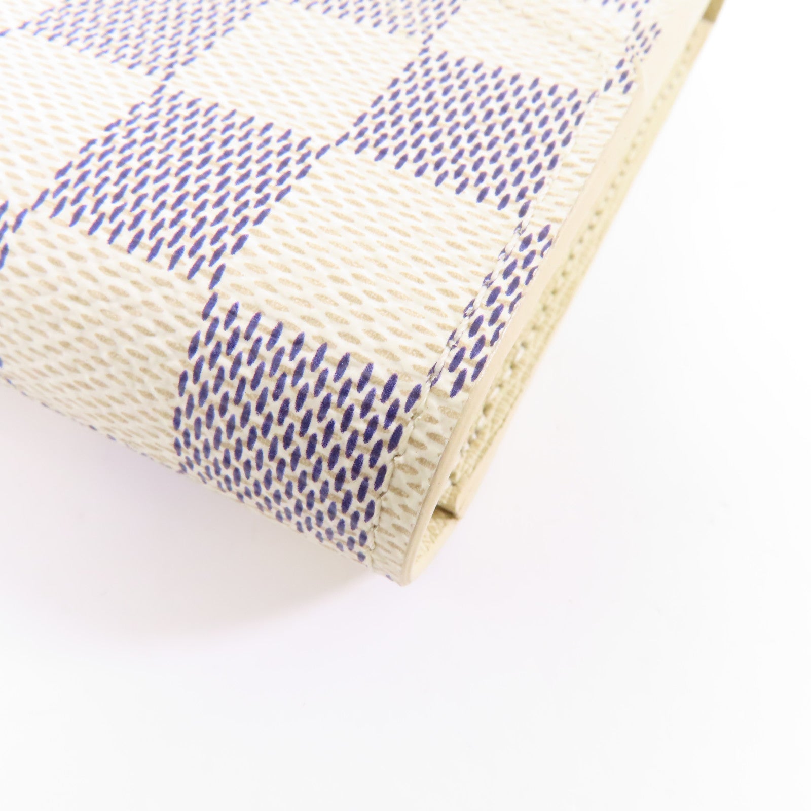 LOUIS VUITTON Damier Azur Sarah金扣長錢包白色