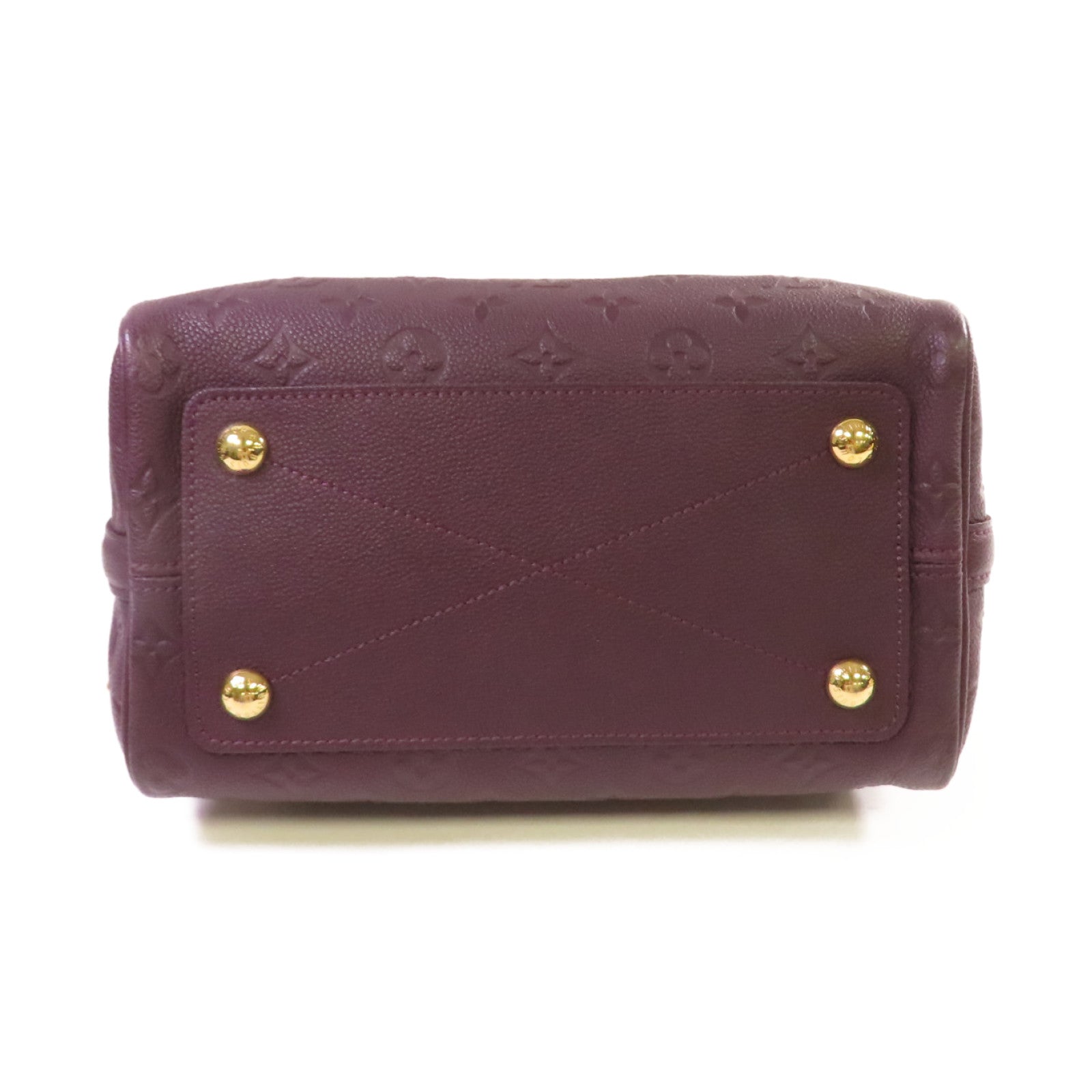 LOUIS VUITTON Monogram Empreinte Speedy Bandouliere 25 2Way Shoulder Bag金扣手挽肩背兩用袋紫色