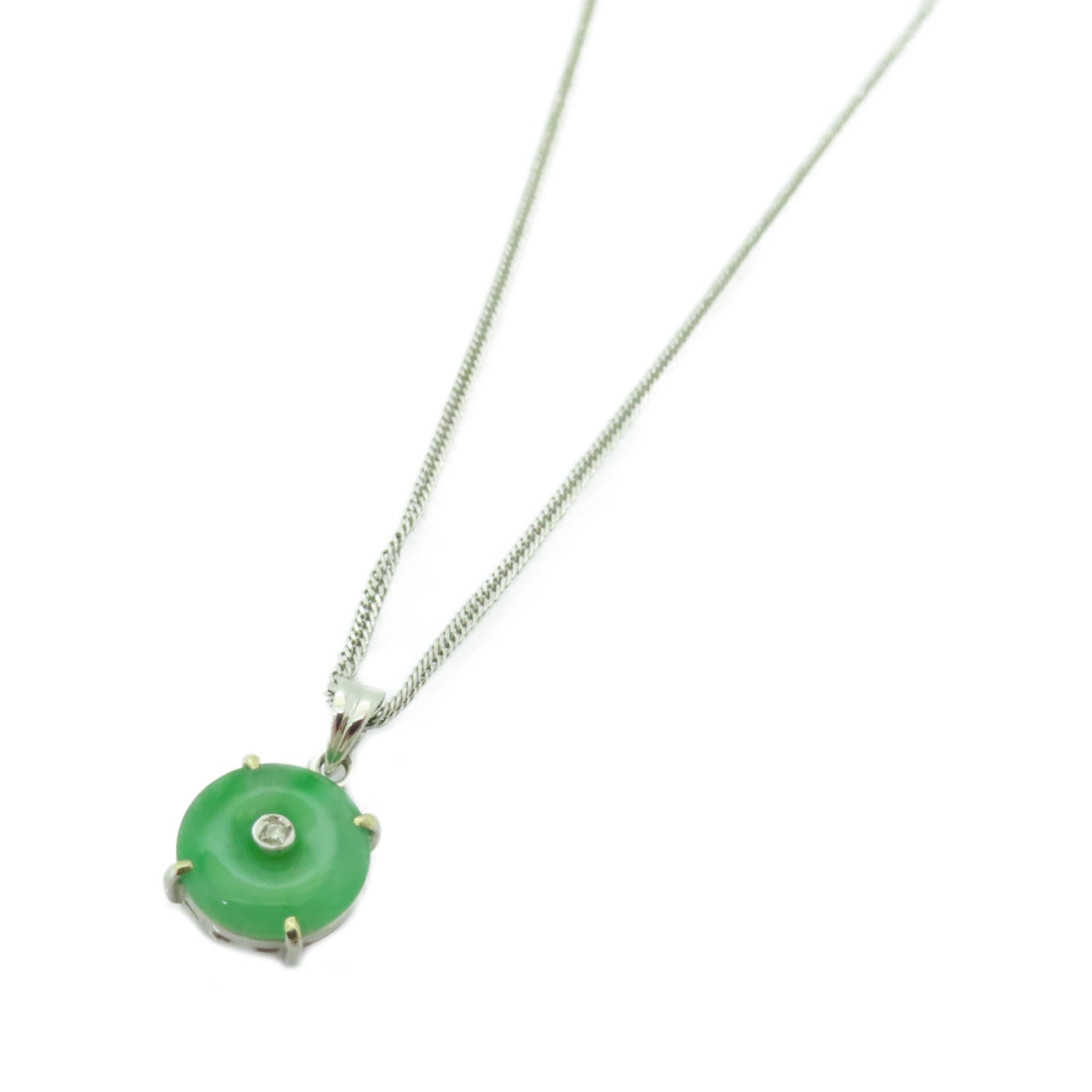 JEWELRY 【激減優惠】18K白金Jade Necklace翡翠項鍊
