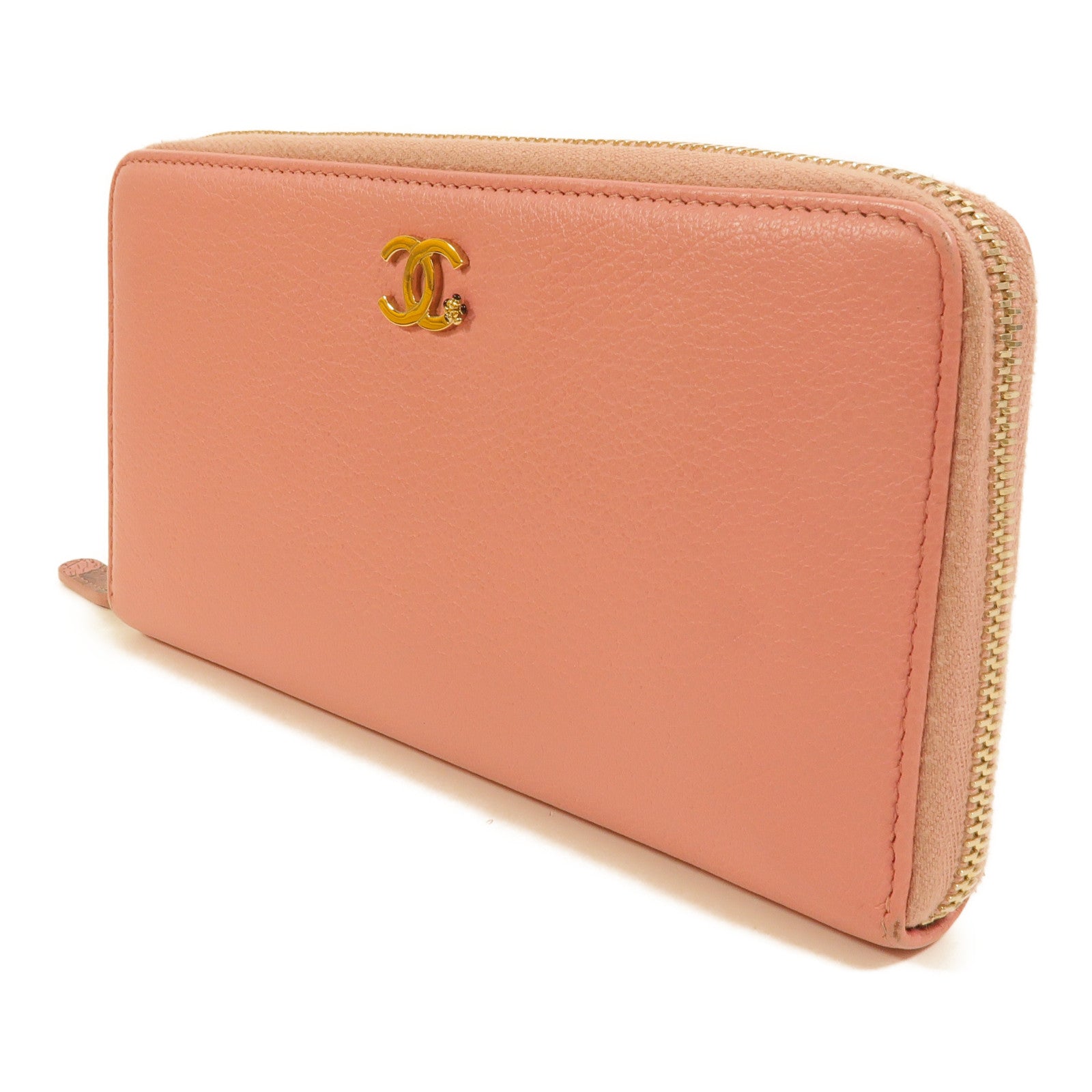 CHANEL 牛皮皮革Lucky Flower Zip Wallet長錢包