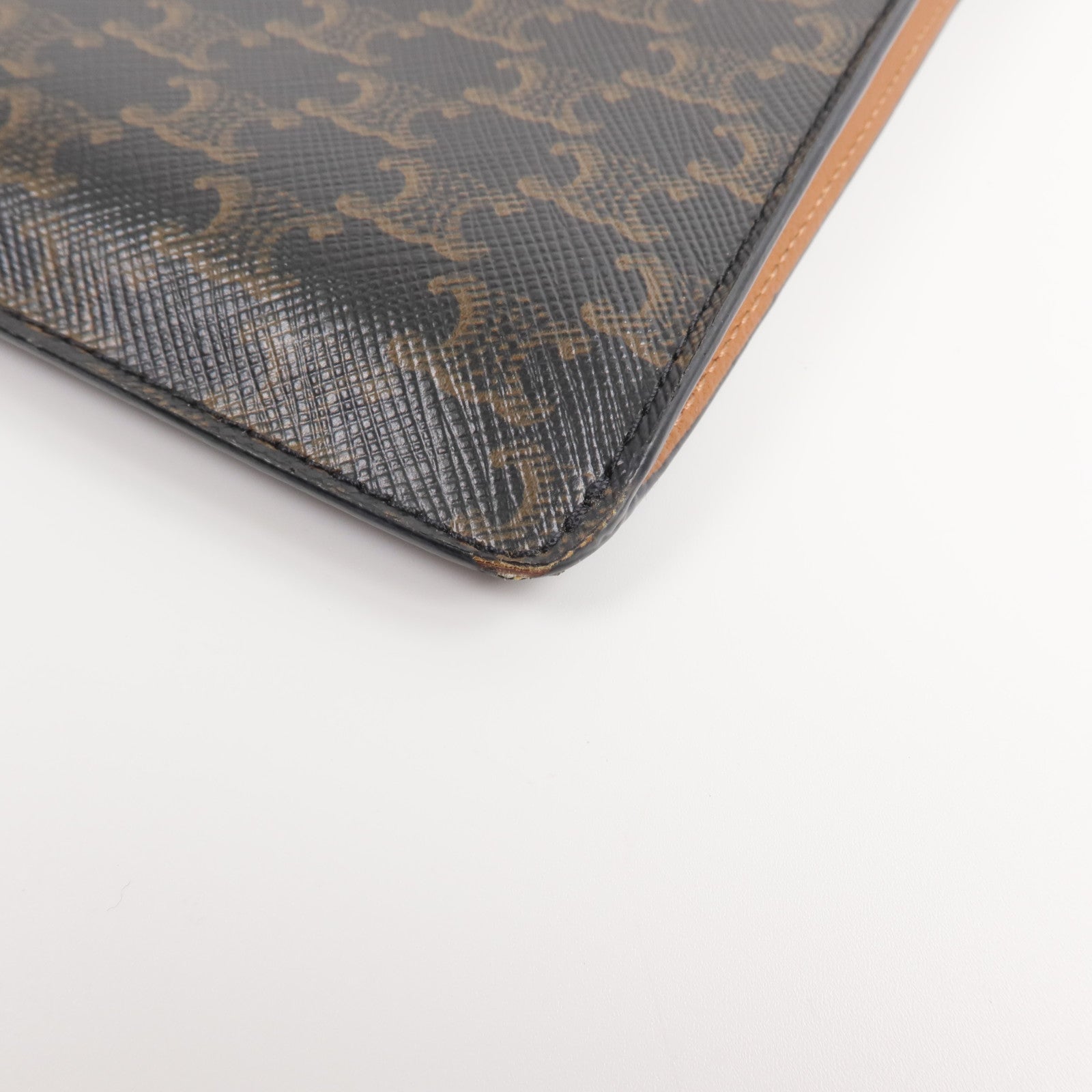 CELINE 塗層帆布/牛皮皮革Triomphe Phone Pouch with Flap肩背袋