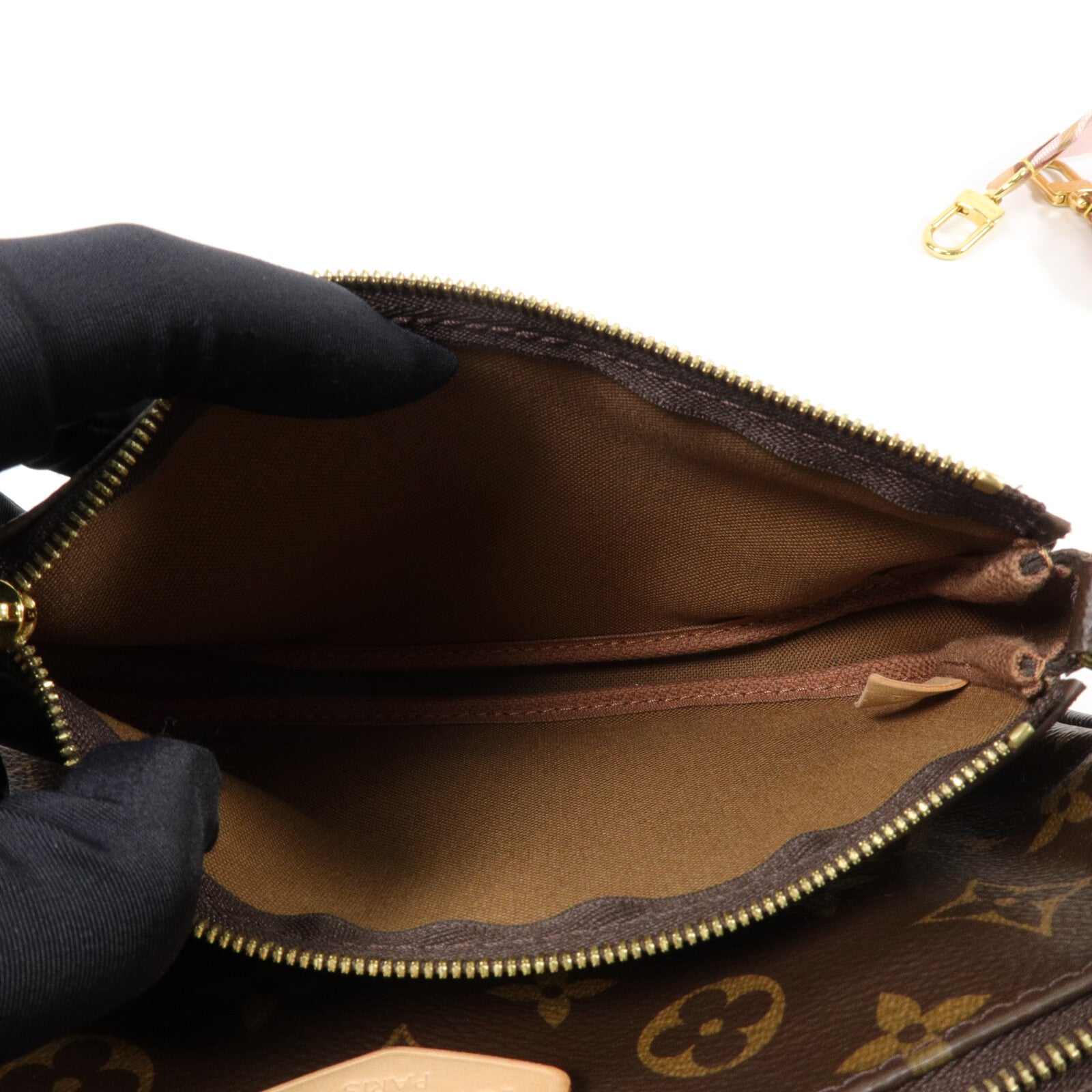 LOUIS VUITTON Monogram Multi Pochette Accessoires金扣手挽肩背兩用袋
