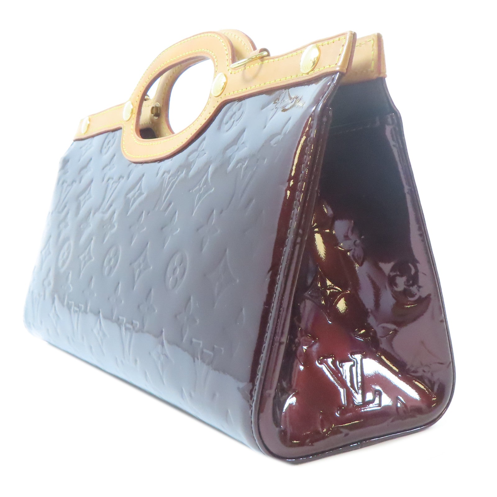 LOUIS VUITTON Vernis Roxbury Drive金扣手挽肩背兩用袋酒紅色