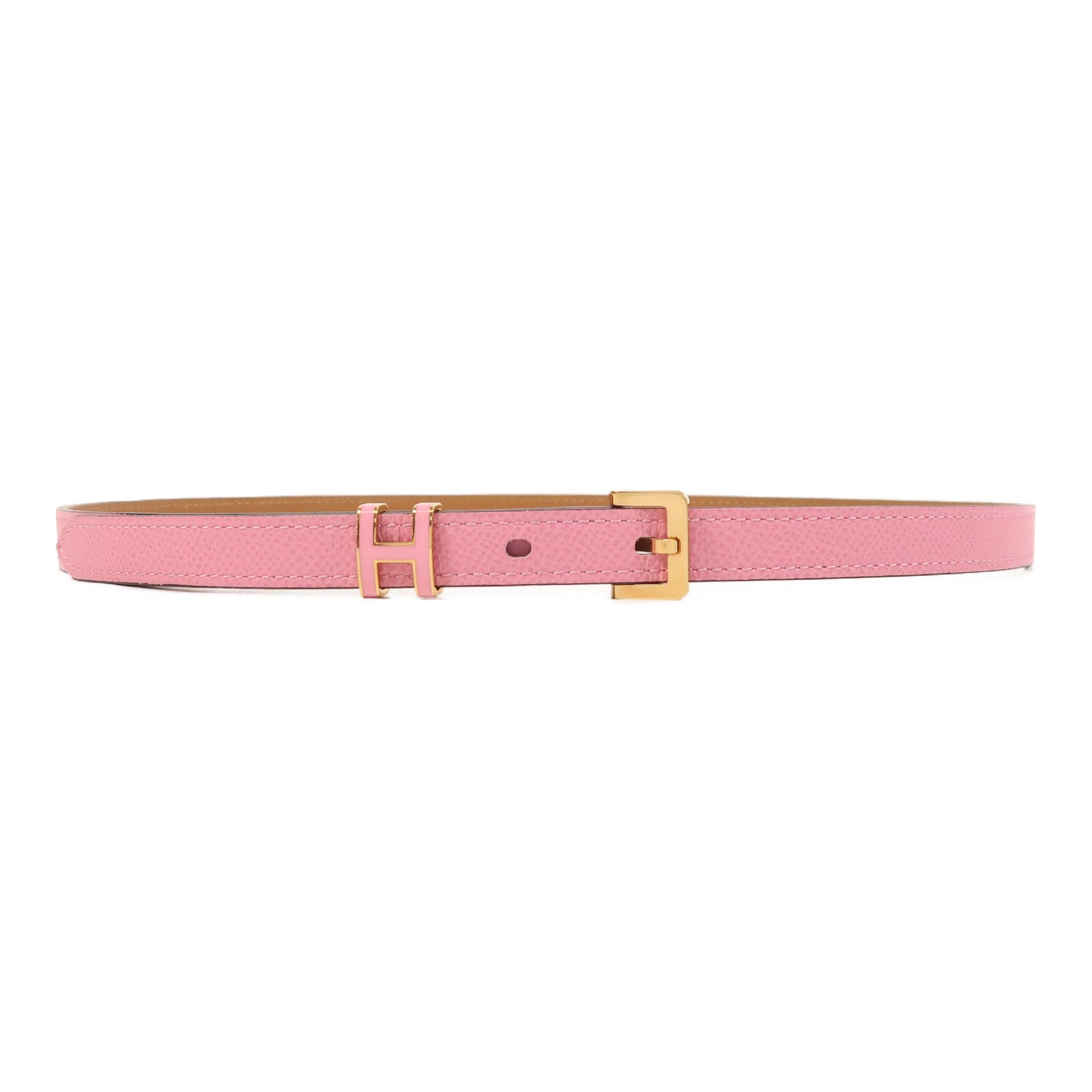 HERMES Epsom皮革Pop H 15 Belt皮帶Bubblegum Pink