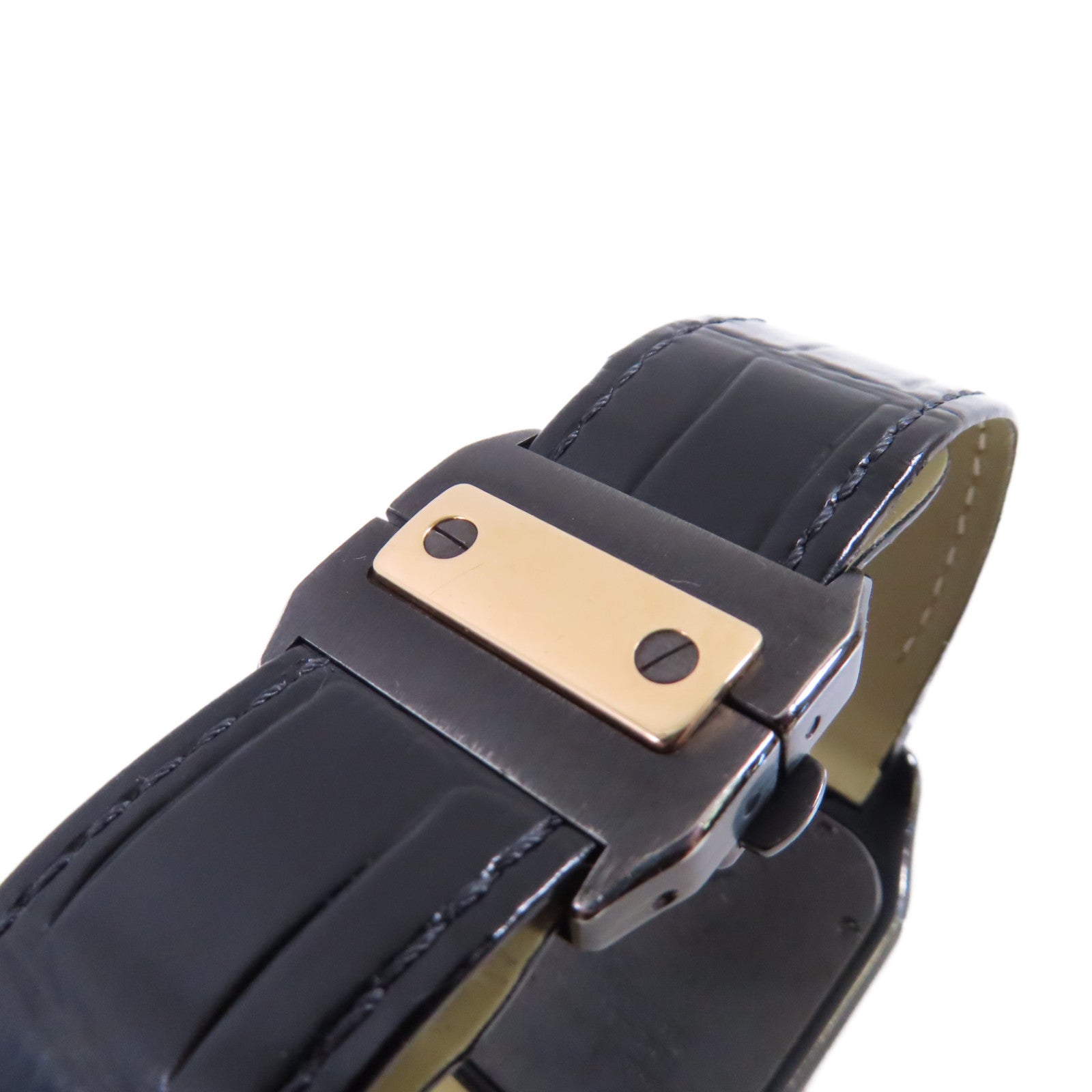 CARTIER Santos 100 Carbon  Automatic Watch 18K Rose Gold SS W2020009 Black