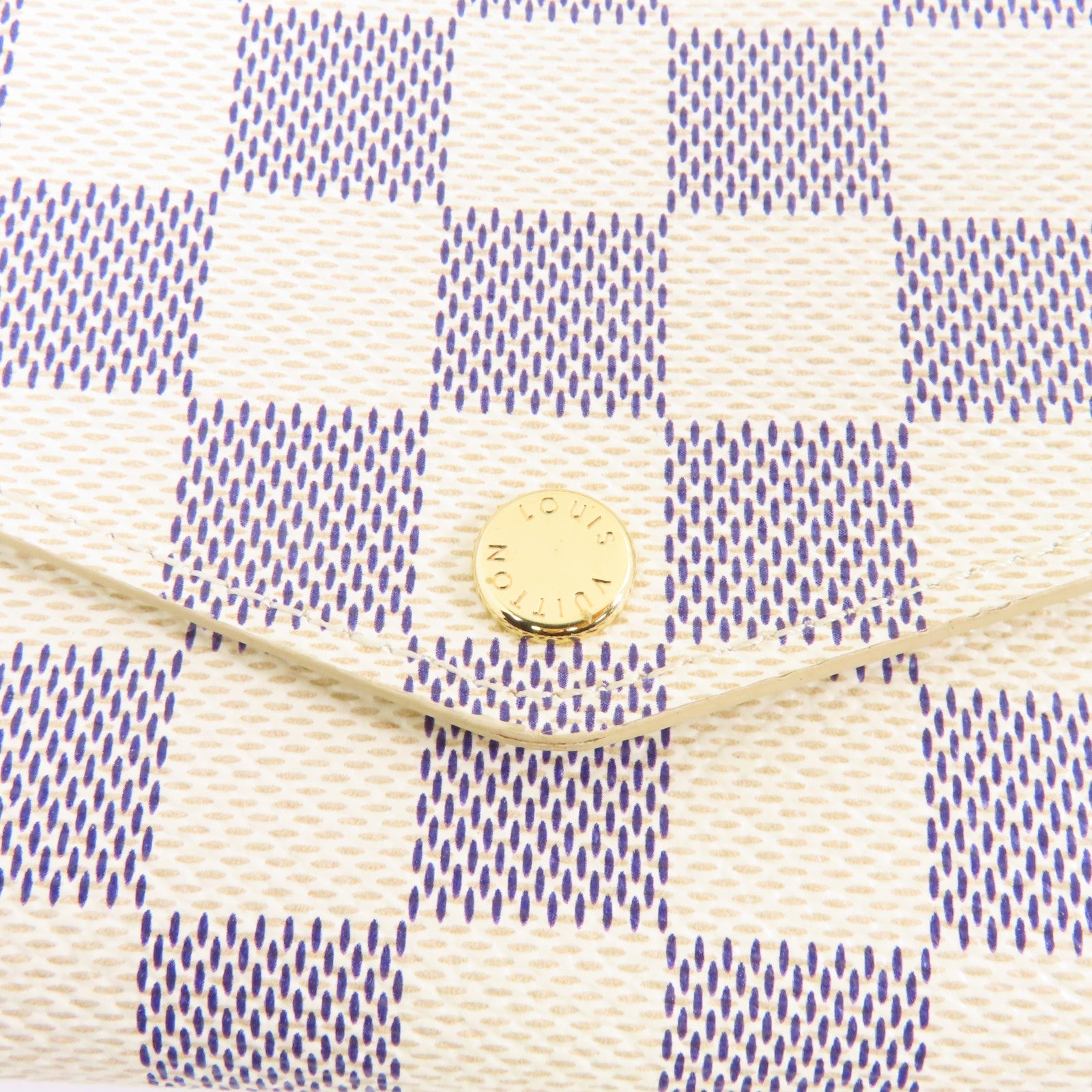 LOUIS VUITTON Damier Azur Sarah金扣長錢包白色