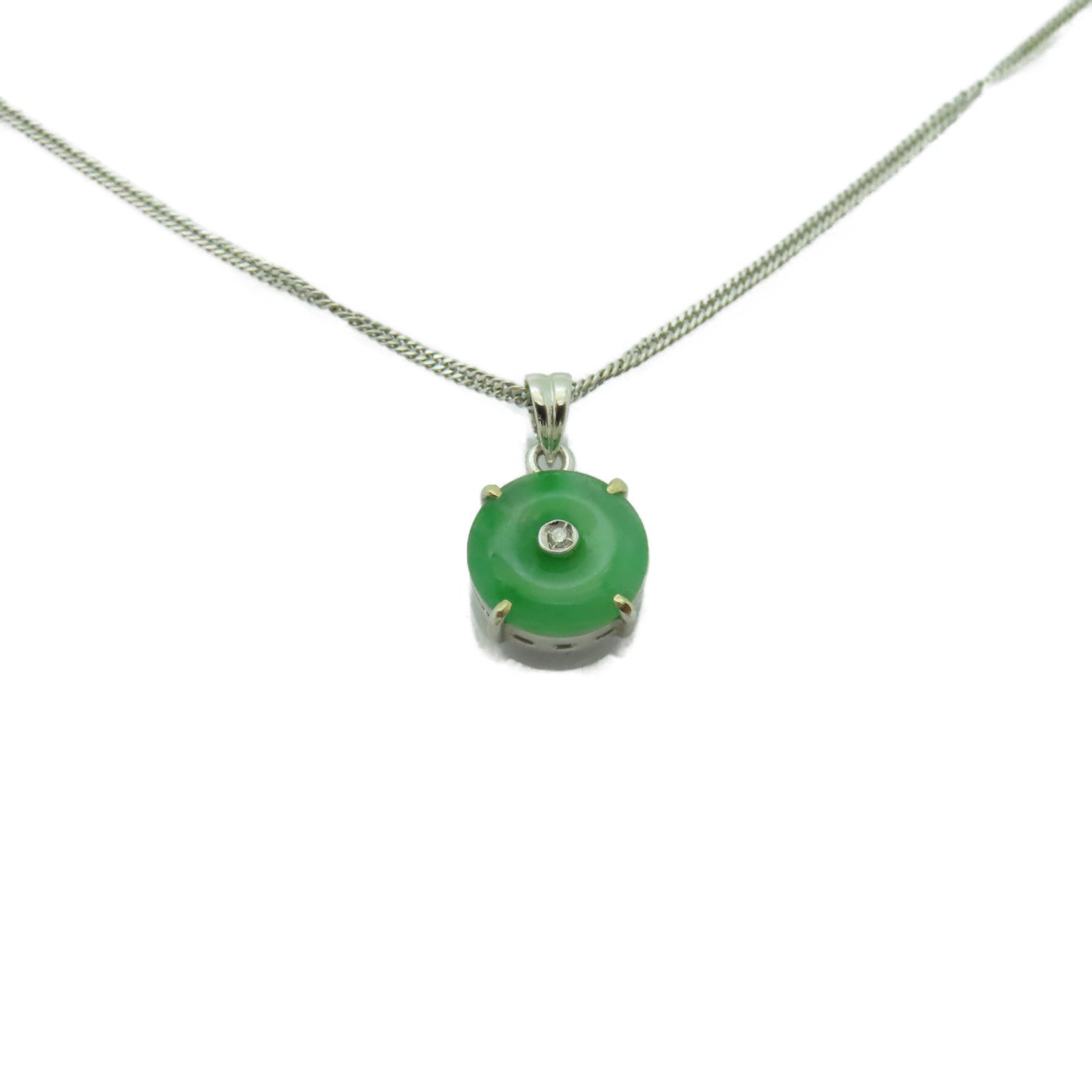 JEWELRY 【激減優惠】18K白金Jade Necklace翡翠項鍊