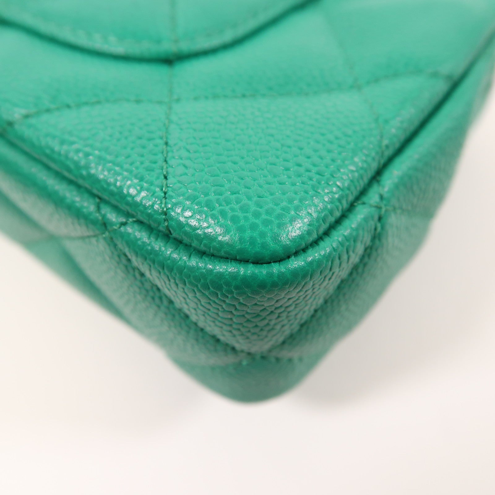 CHANEL CC GHW Chain Shoulder Bag Calfskin Leather Green