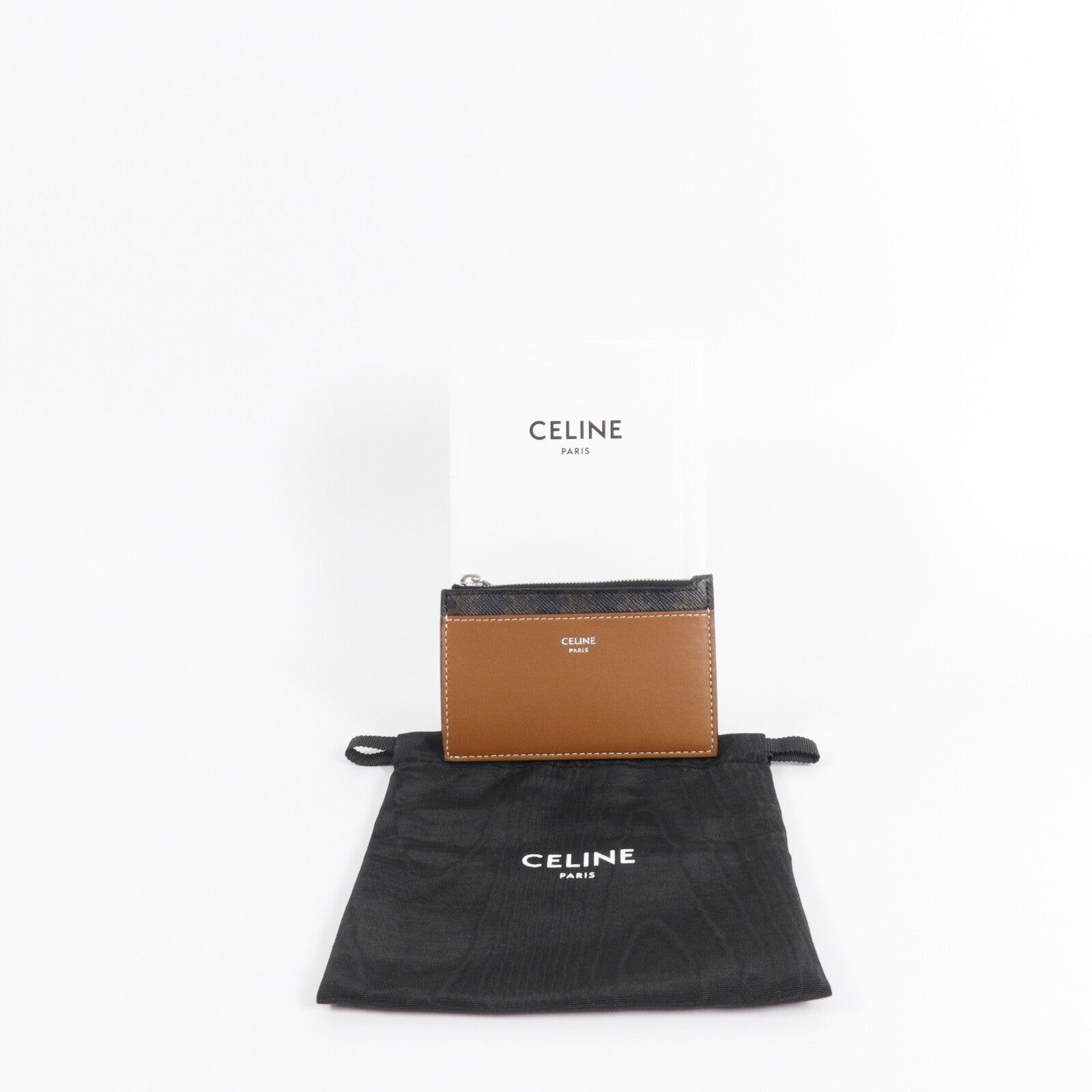 CELINE Triomphe Canvas/皮革Zipped Card Case卡片套