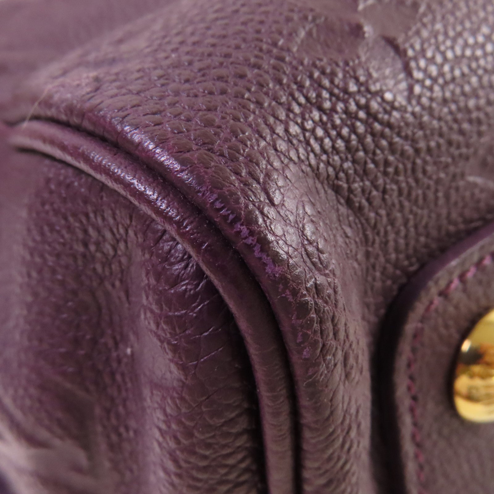 LOUIS VUITTON Monogram Empreinte Speedy Bandouliere 25 2Way Shoulder Bag金扣手挽肩背兩用袋紫色