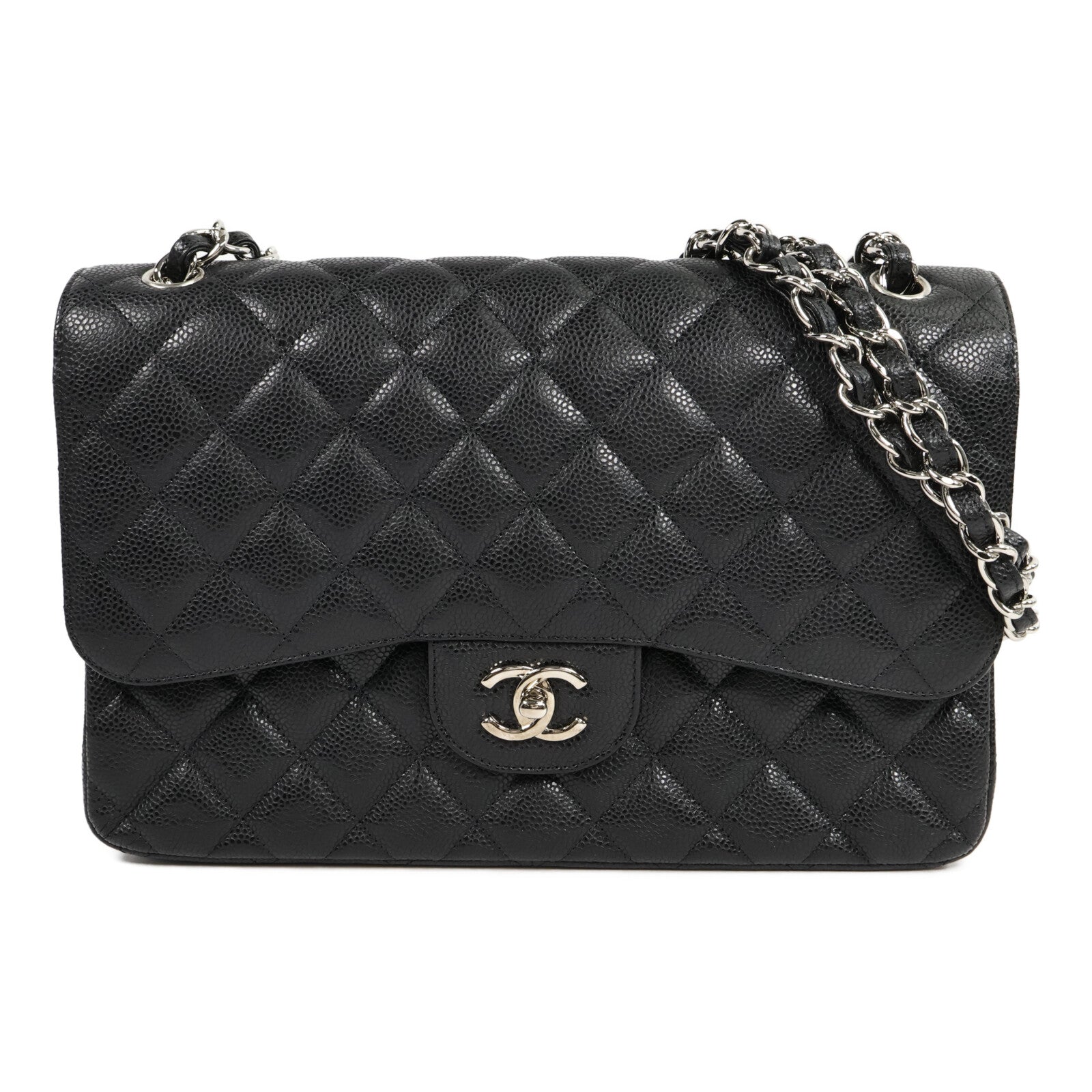 CHANEL 牛皮皮革Large Classic鏈帶肩背袋