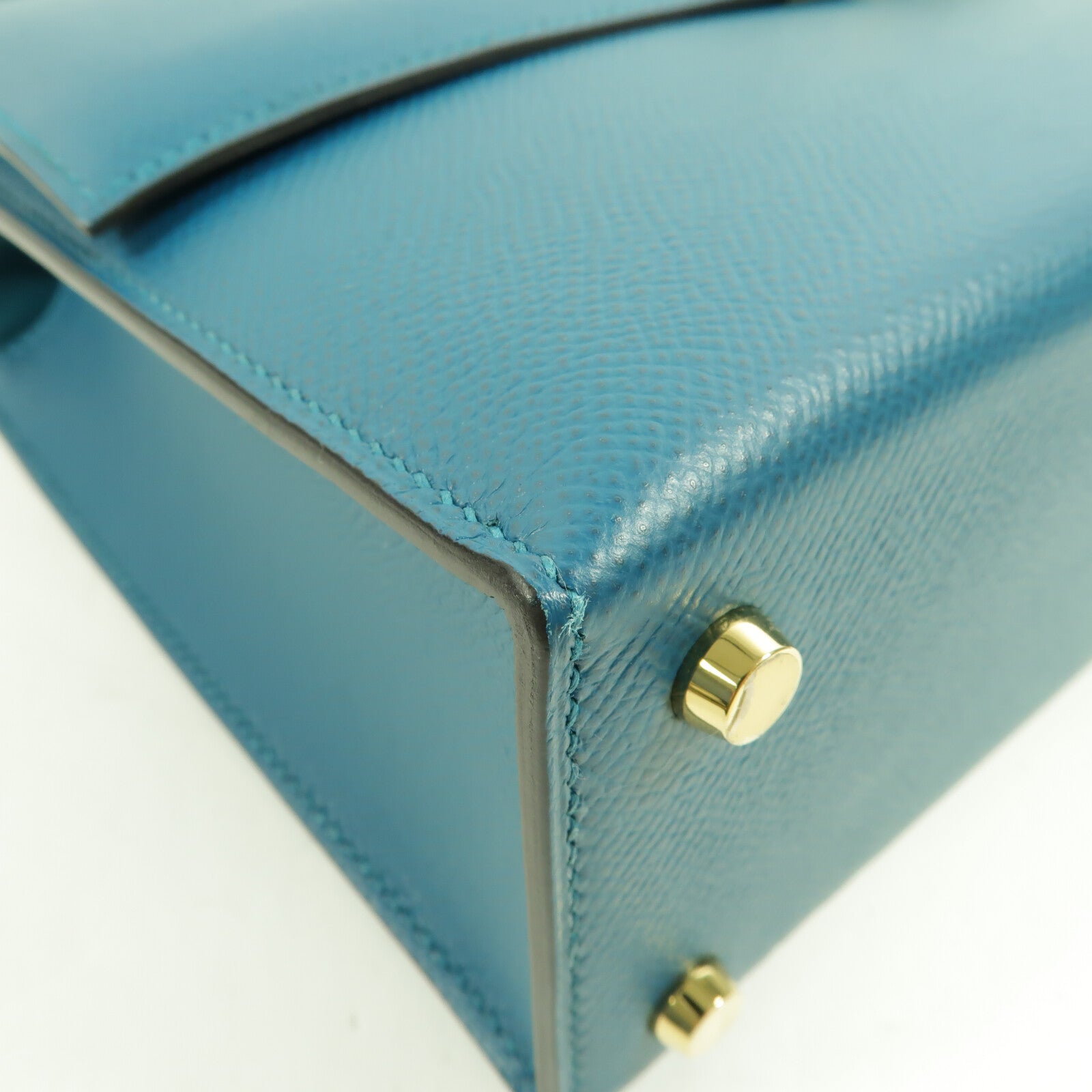 HERMES Epsom皮革Verrou 23肩背袋Vert Bosphore