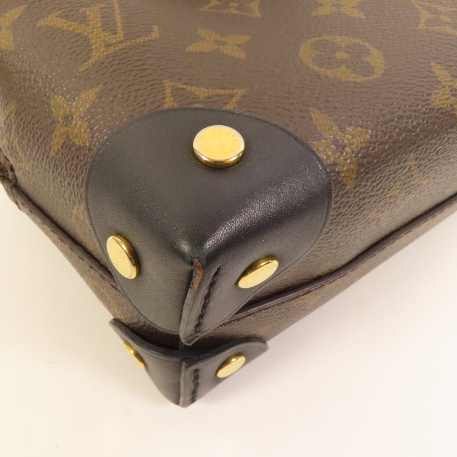 LOUIS VUITTON Monogram Petite Malle Souple金扣手挽肩背兩用袋棕色