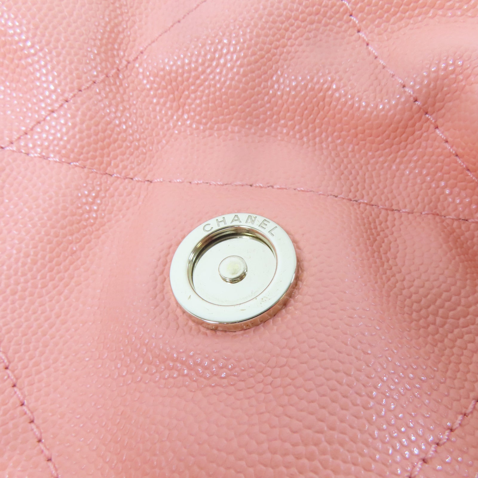 CHANEL 【激減優惠】菱格牛皮皮革Chain Shoulder金扣鏈帶肩背袋粉紅色