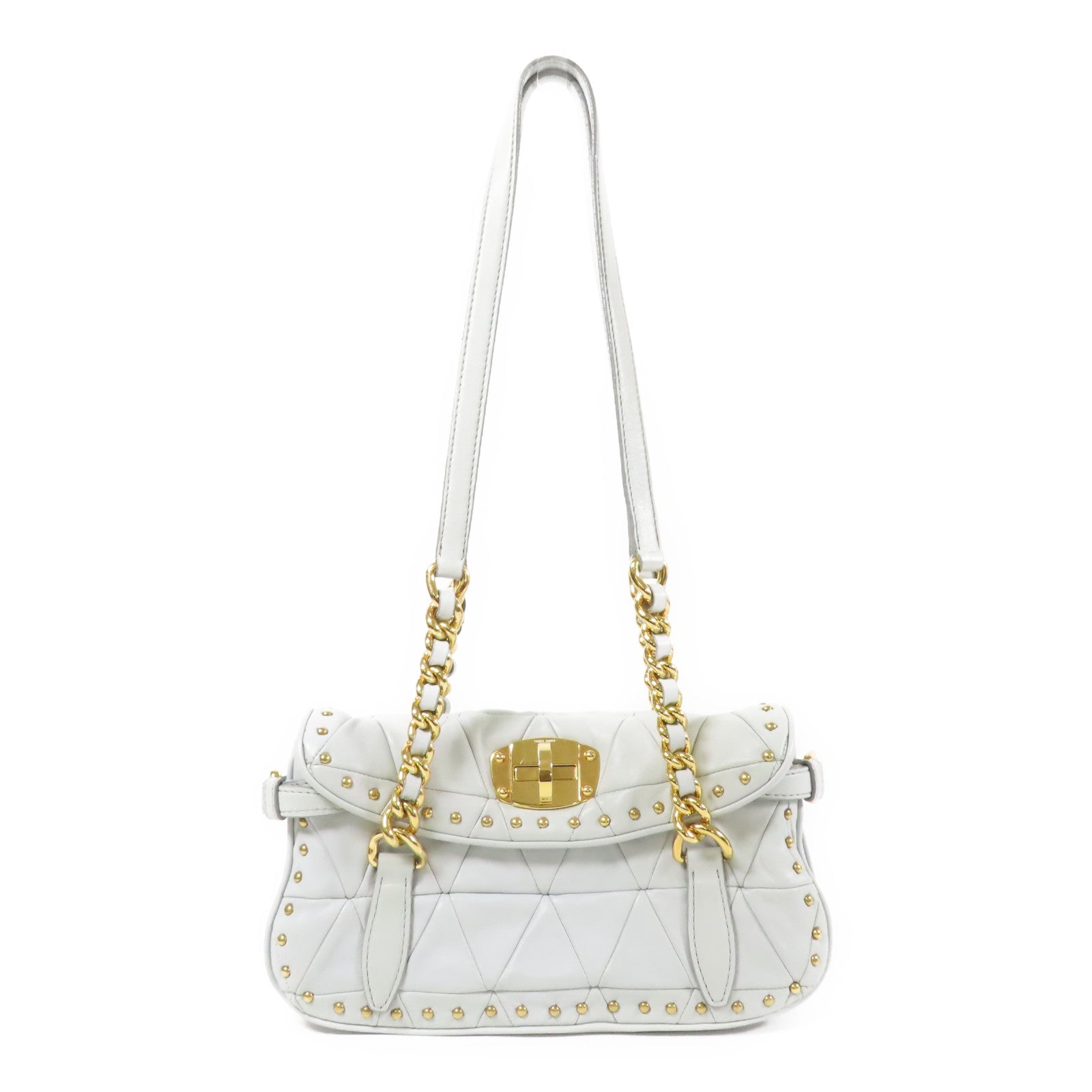 Miu Miu 牛皮皮革Shoulder Bag金扣肩背袋