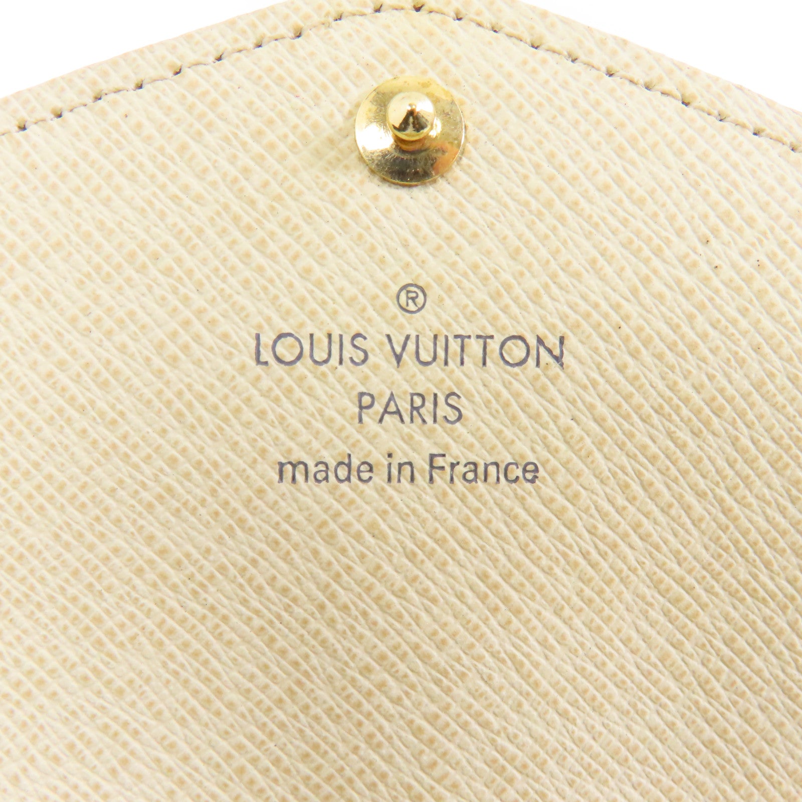 LOUIS VUITTON Damier Azur Sarah金扣長錢包白色