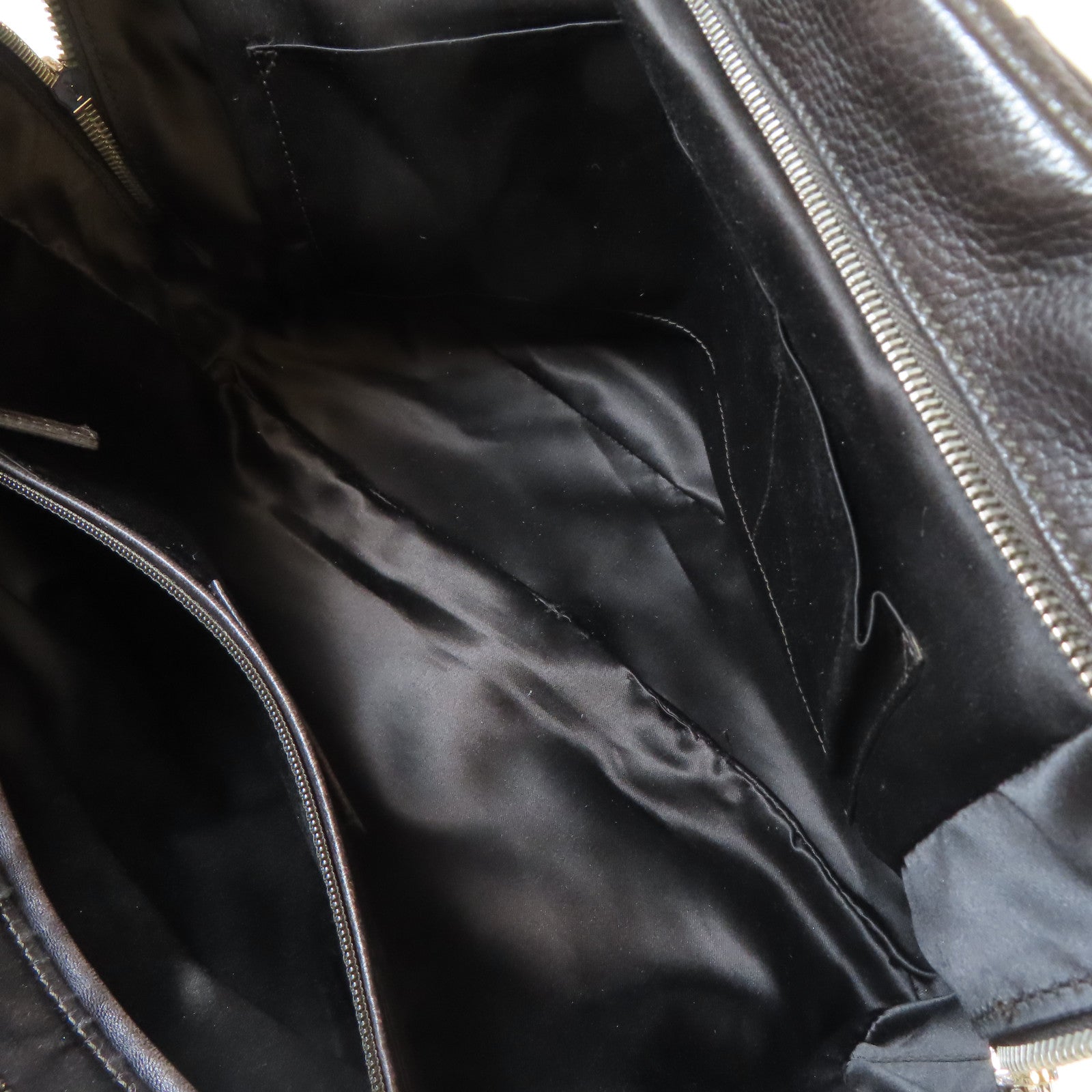SAINT LAURENT 【激減優惠】牛皮皮革Shoulder Bag銀扣肩背袋啡色