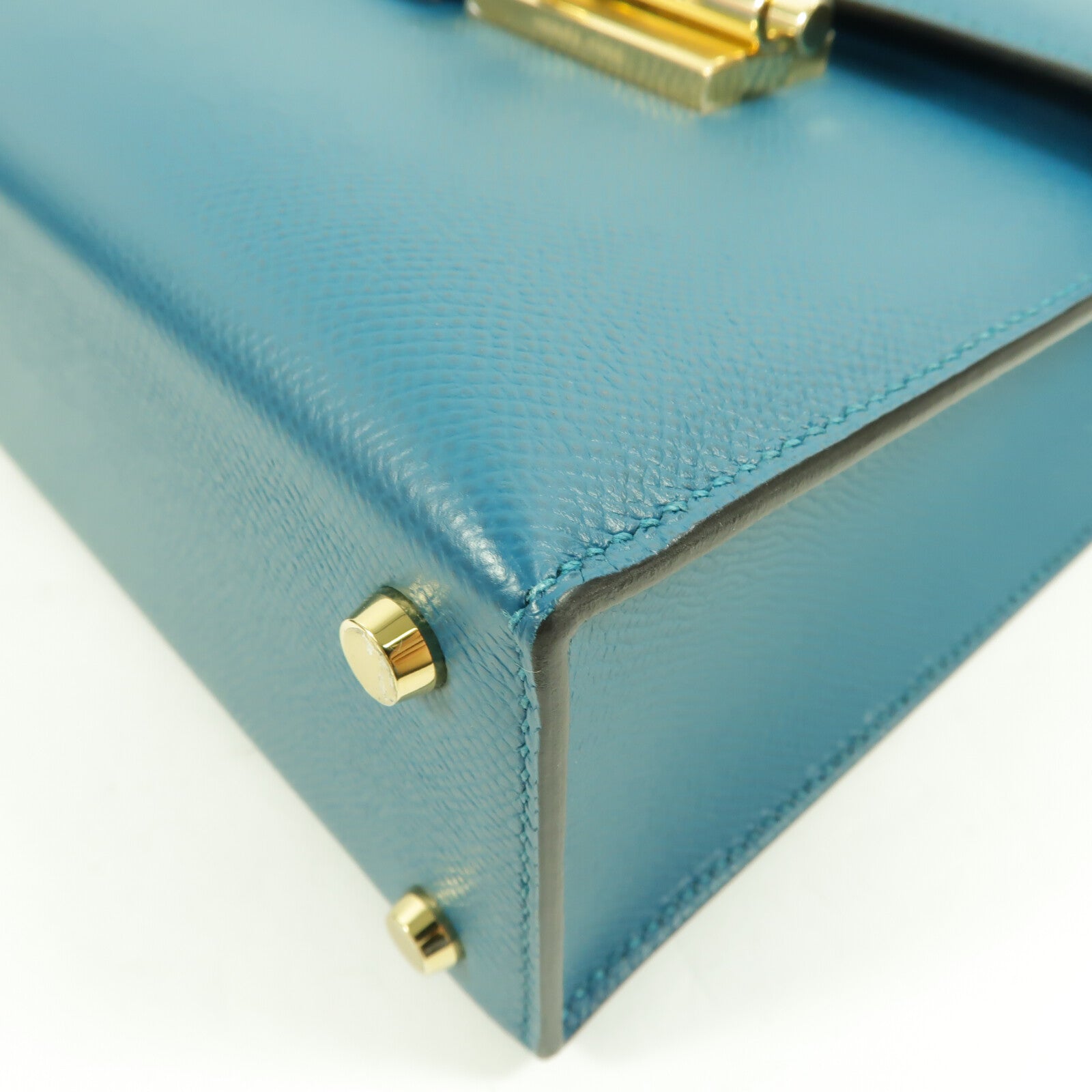 HERMES Epsom皮革Verrou 23肩背袋Vert Bosphore
