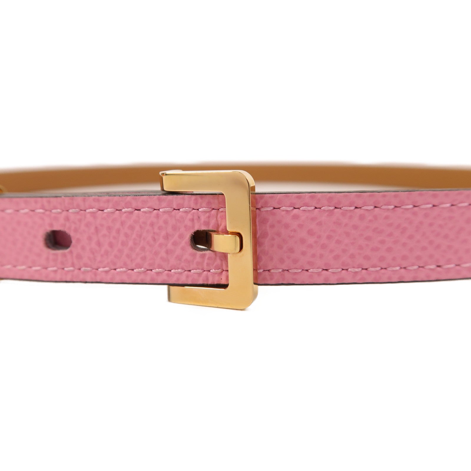 HERMES Epsom皮革Pop H 15 Belt皮帶Bubblegum Pink