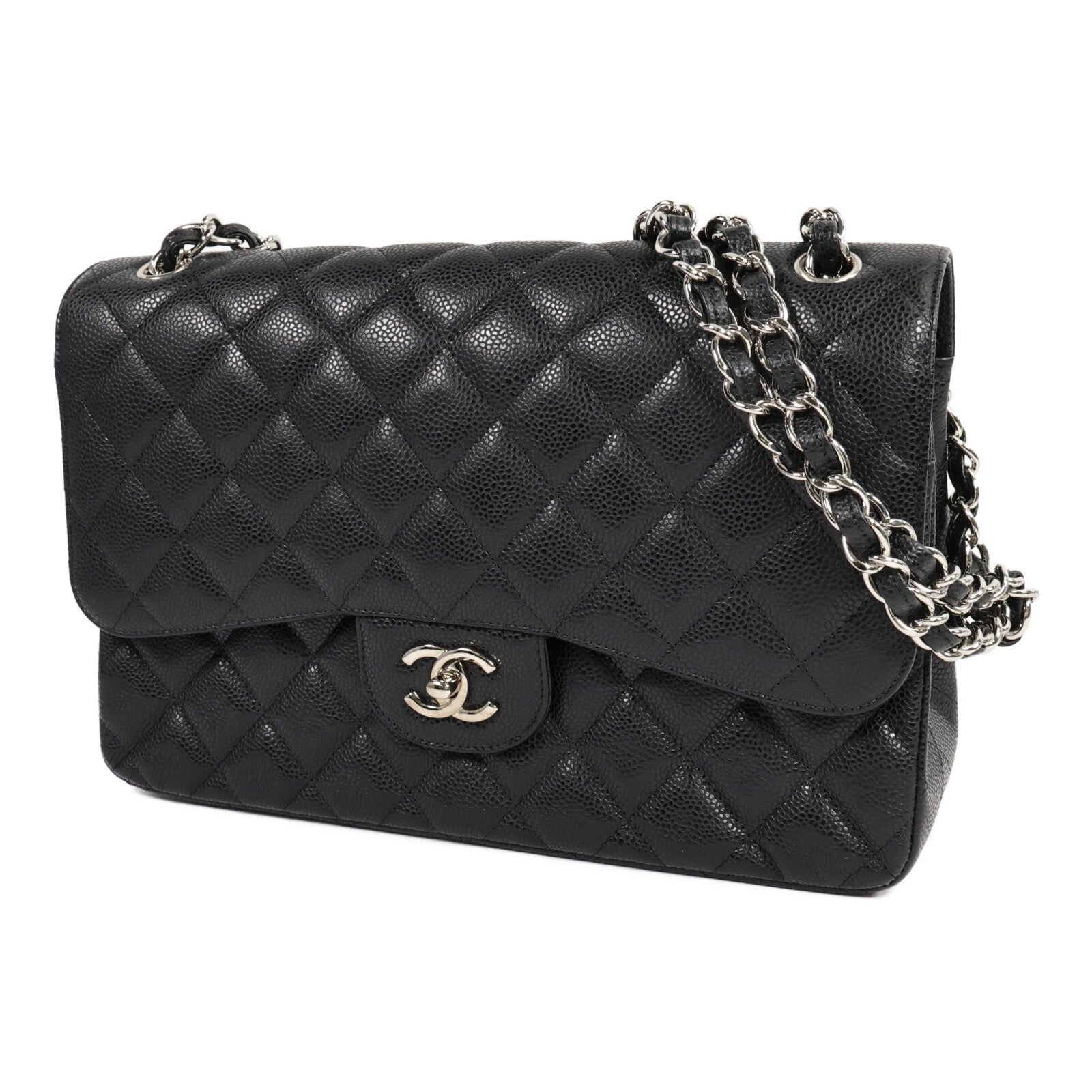 CHANEL 牛皮皮革Large Classic鏈帶肩背袋