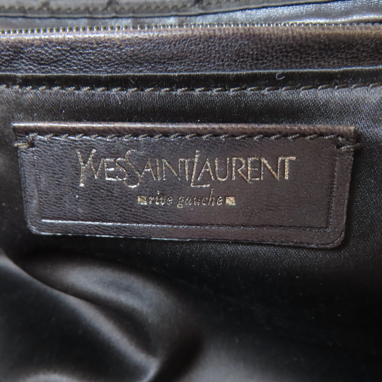 SAINT LAURENT 【激減優惠】牛皮皮革Shoulder Bag銀扣肩背袋啡色
