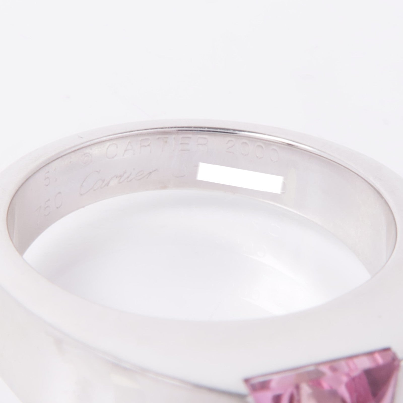 CARTIER 18K白金Tourmaline Ring電氣石戒指Cartier#51/US#5.5