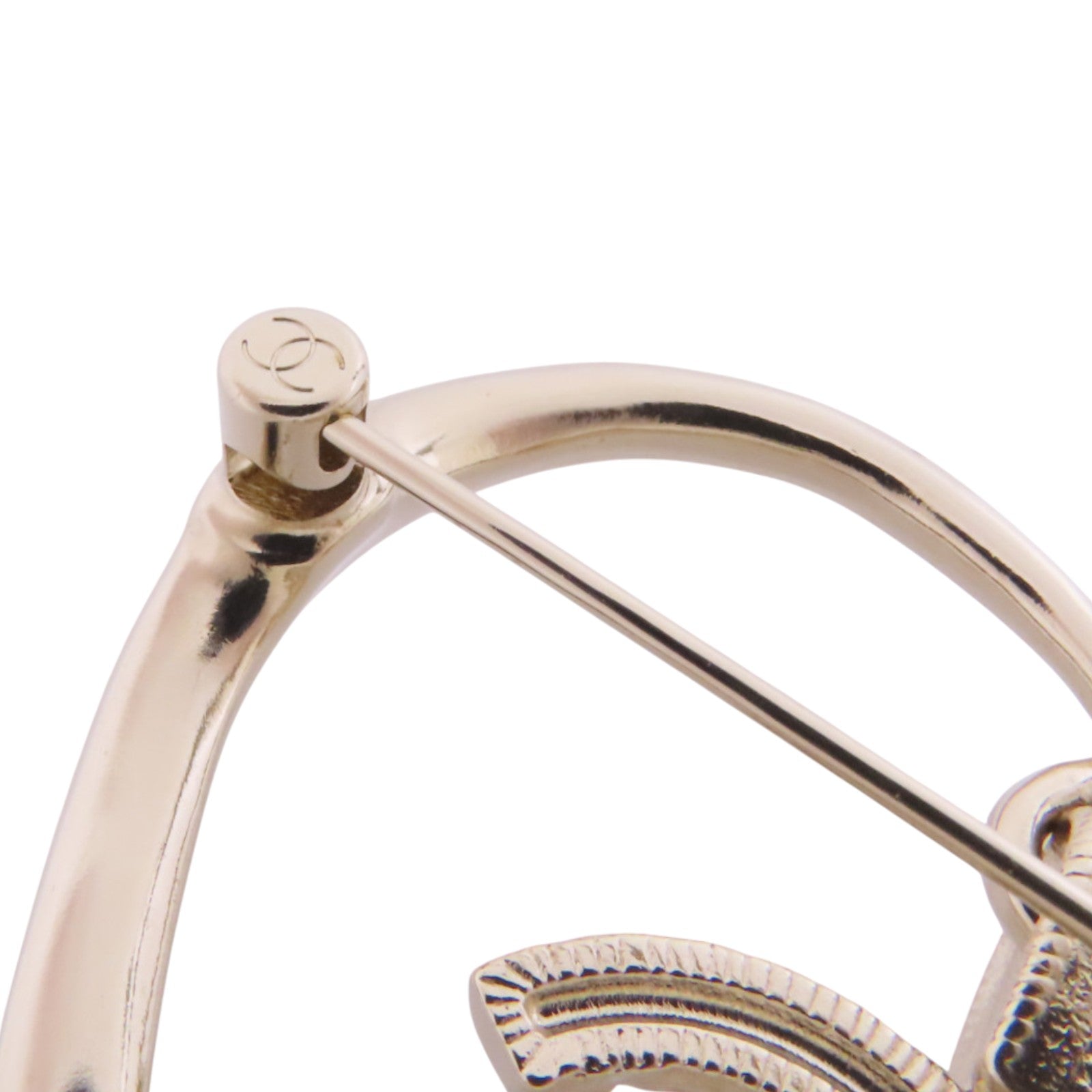 CHANEL 金屬/水鑽Brooch金扣胸針