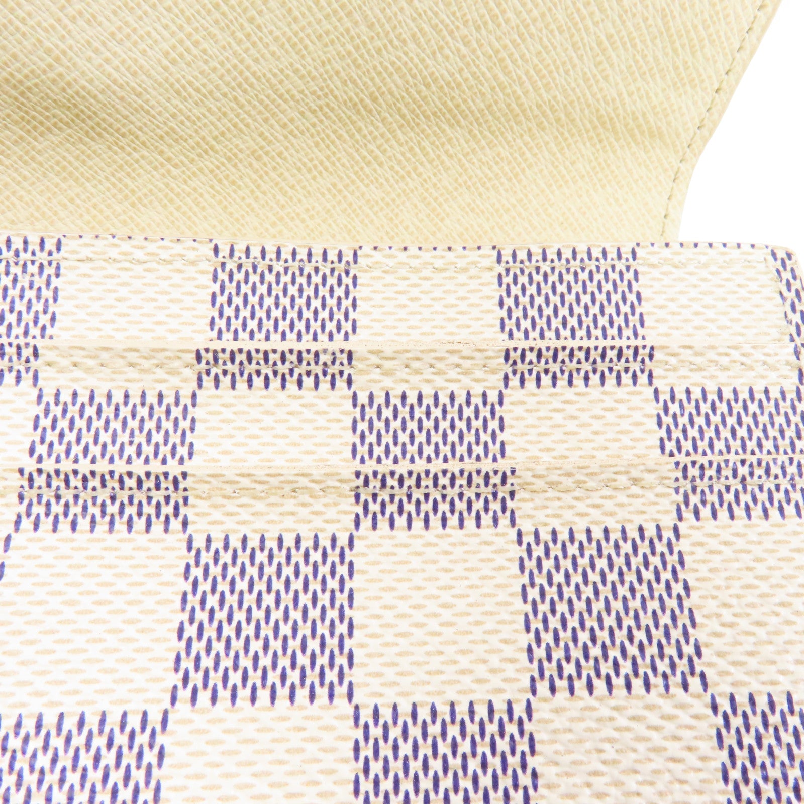 LOUIS VUITTON Damier Azur Sarah金扣長錢包白色