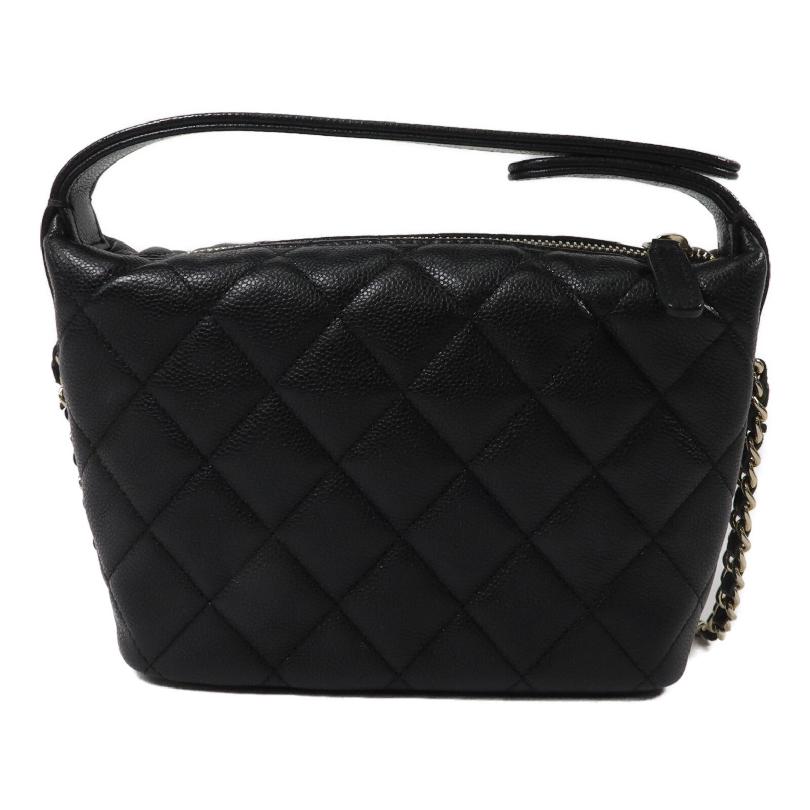 CHANEL 牛皮皮革Mini Hobo鏈帶手挽肩背兩用袋