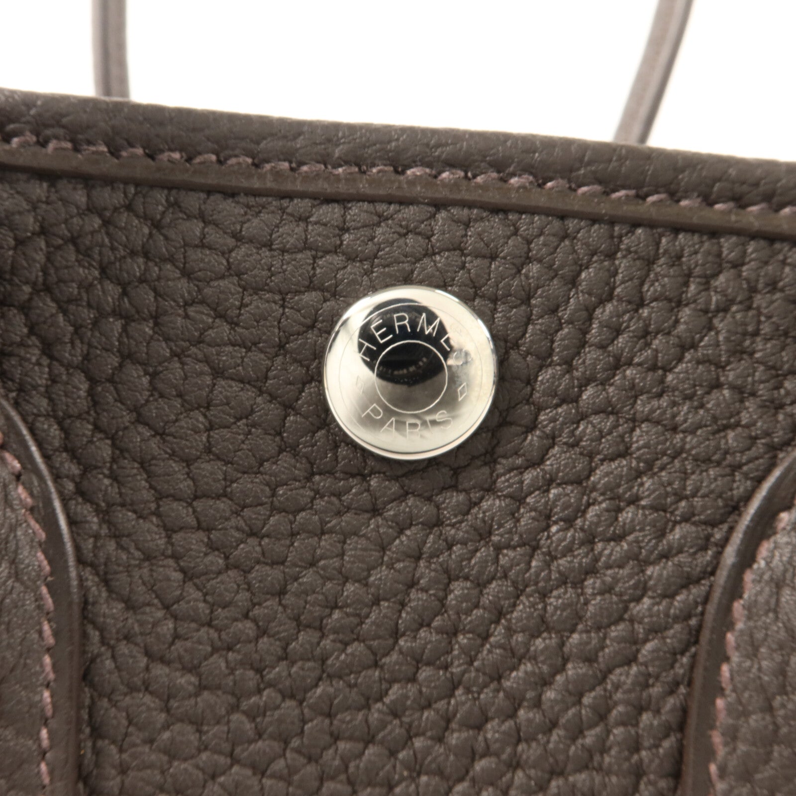 HERMES Negonda皮革Mini Garden Party手挽袋Bai-Brun