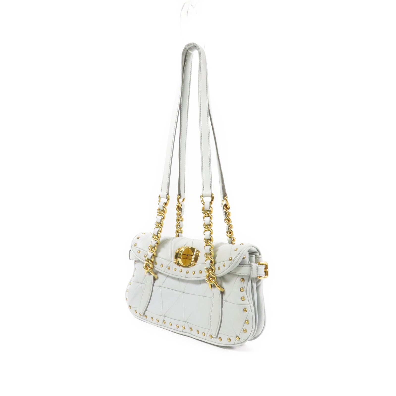 Miu Miu 牛皮皮革Shoulder Bag金扣肩背袋