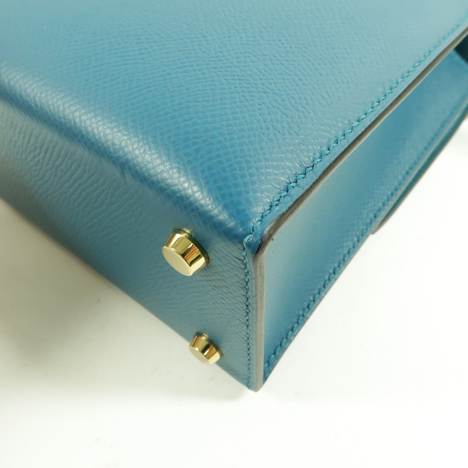 HERMES Epsom皮革Verrou 23肩背袋Vert Bosphore