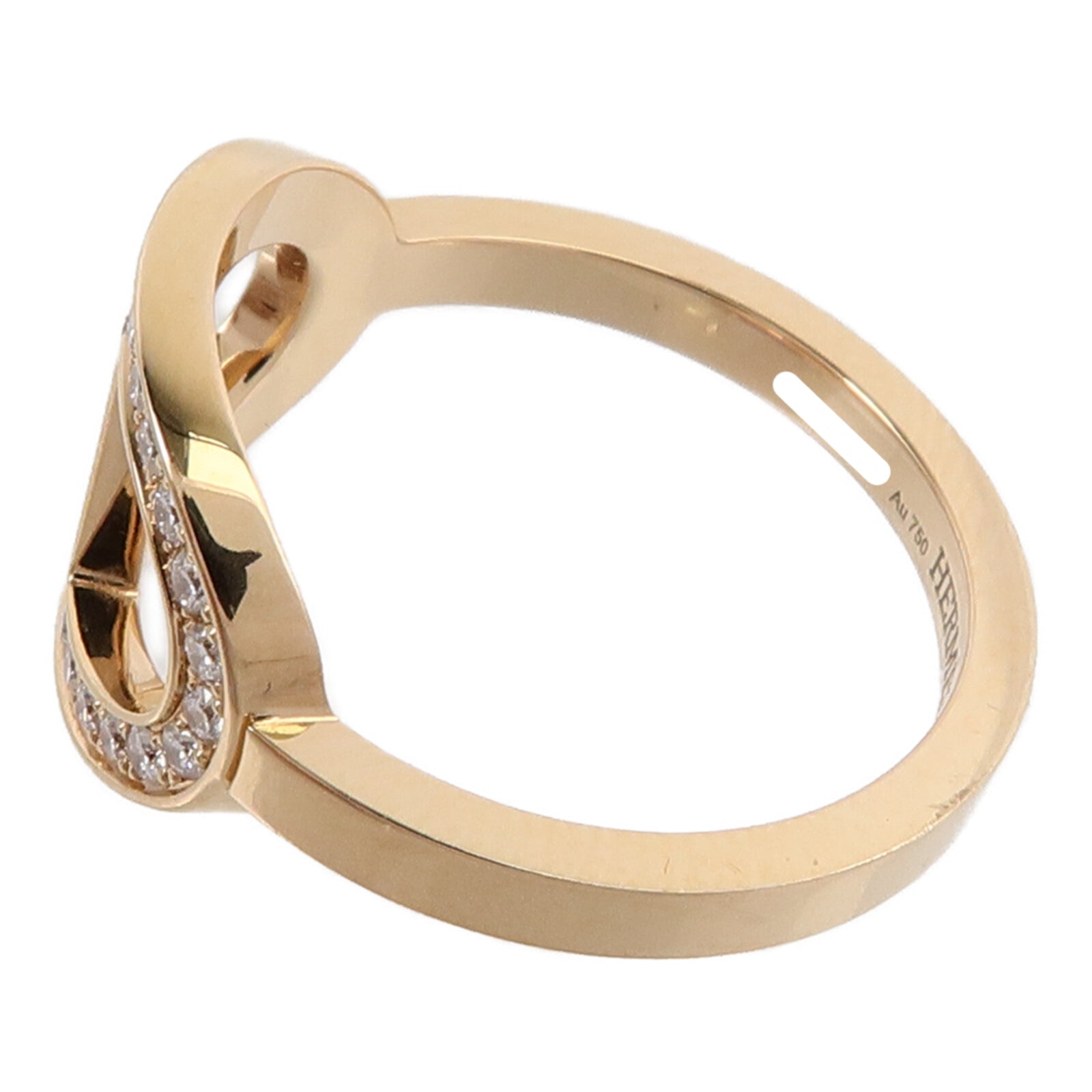 HERMES 18K玫瑰金Chaine D'ancre Contour Ring戒指
