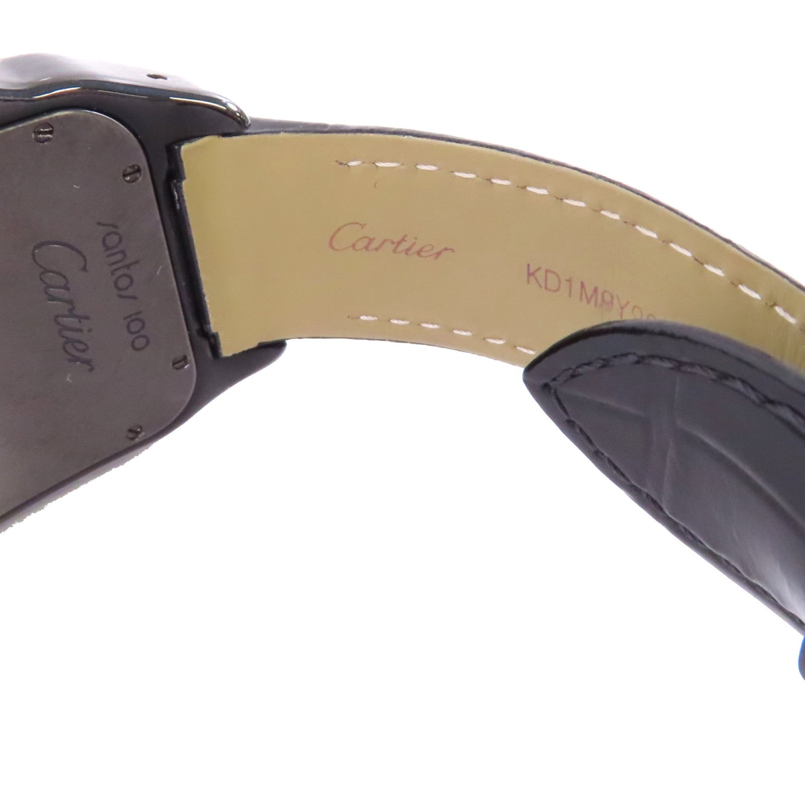 CARTIER Santos 100 Carbon  Automatic Watch 18K Rose Gold SS W2020009 Black
