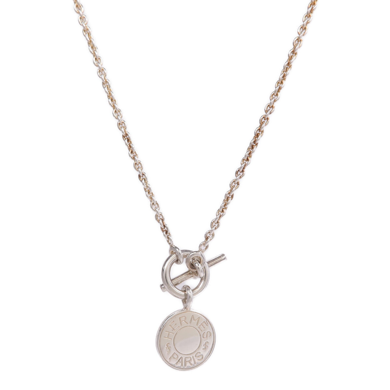 HERMES 925純銀Amulettes Hermès Ex-Libris Pendant項鍊