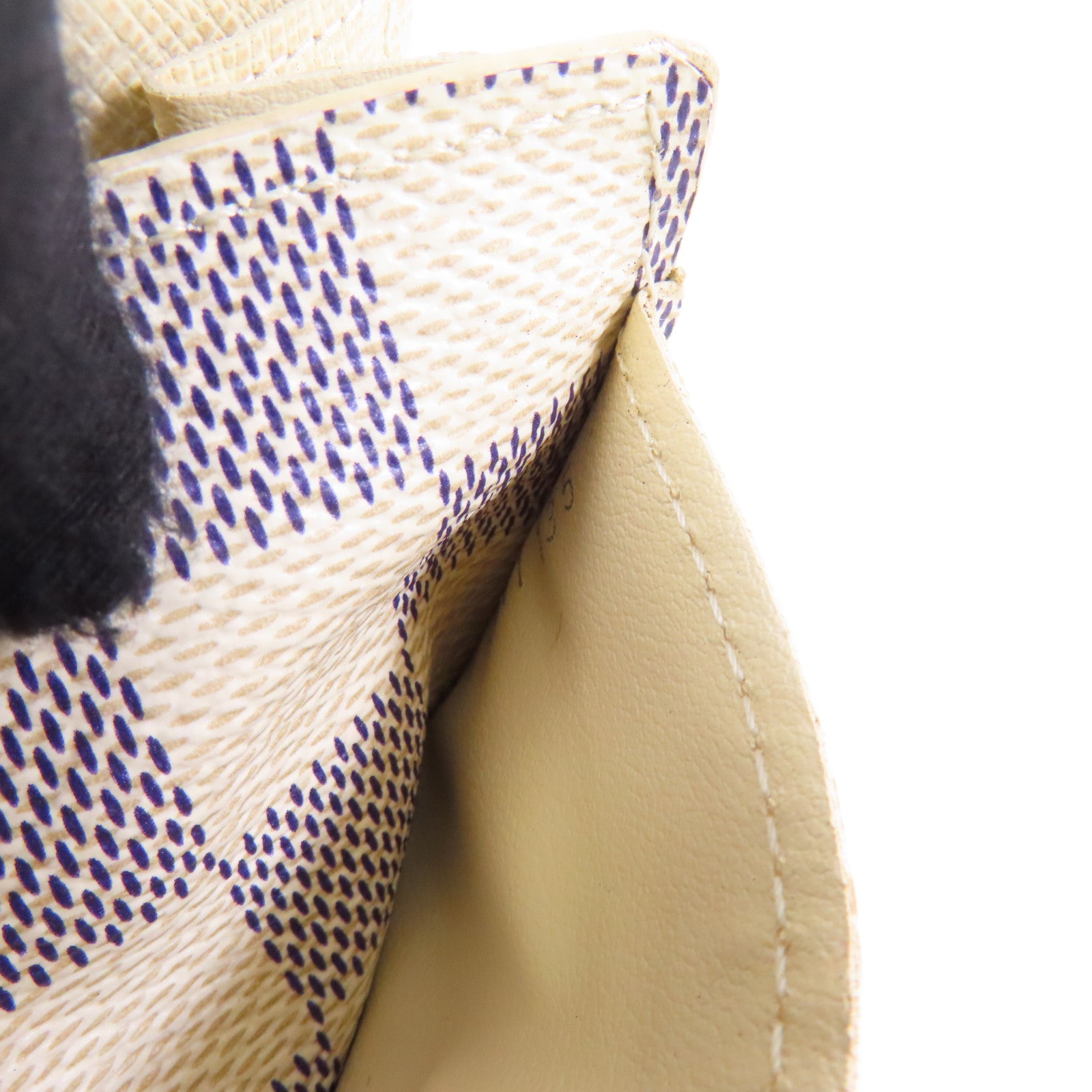 LOUIS VUITTON Damier Azur Sarah金扣長錢包白色