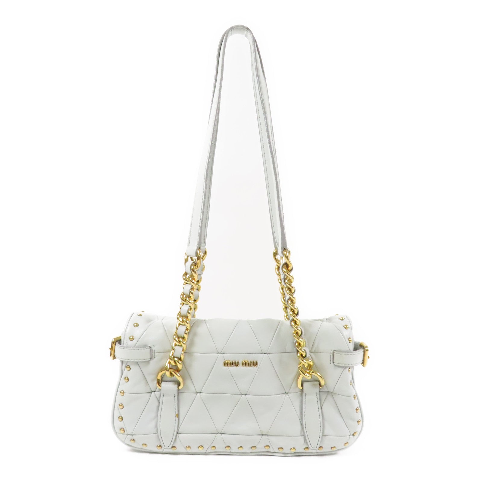 Miu Miu 牛皮皮革Shoulder Bag金扣肩背袋