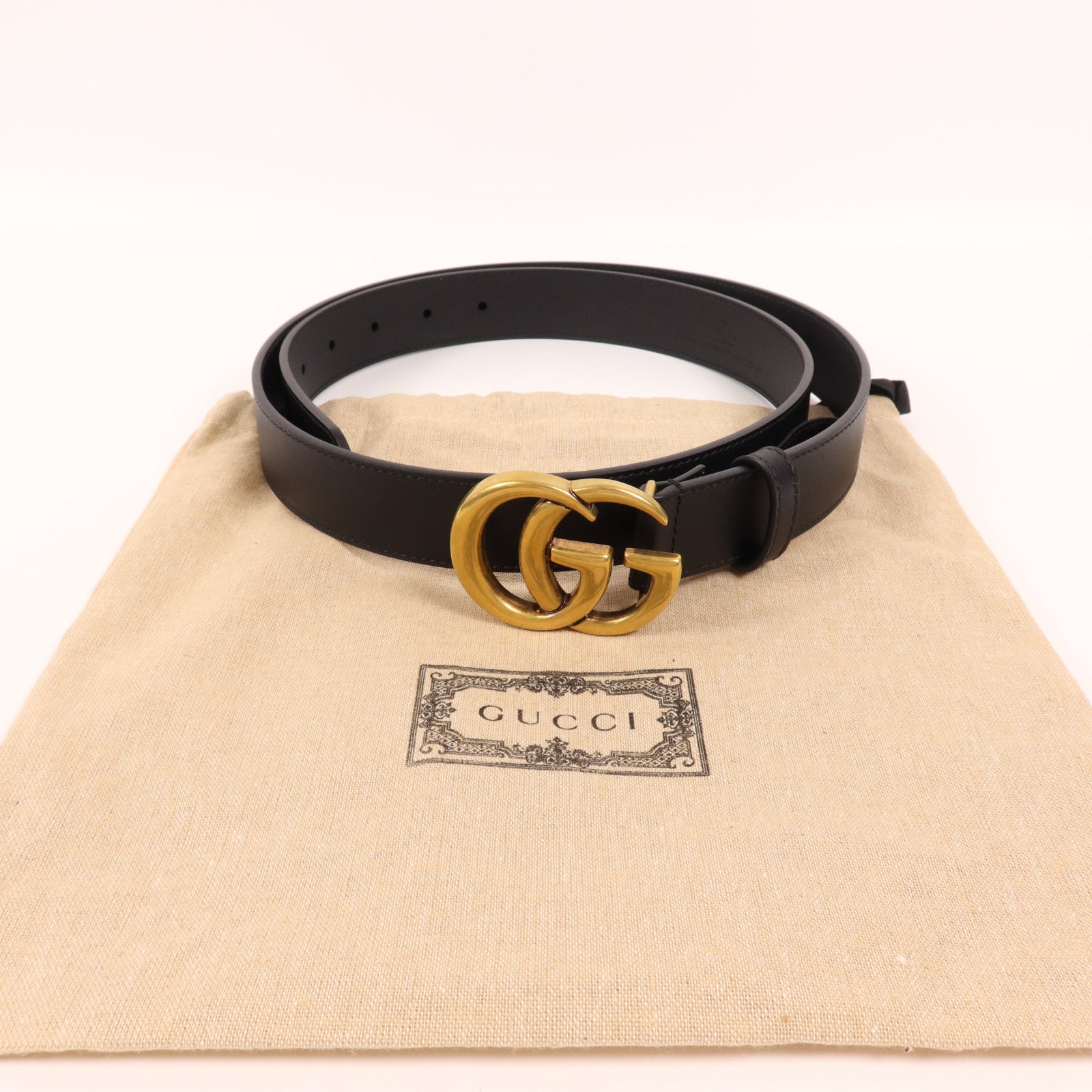 GUCCI 牛皮皮革Belt金扣皮帶
