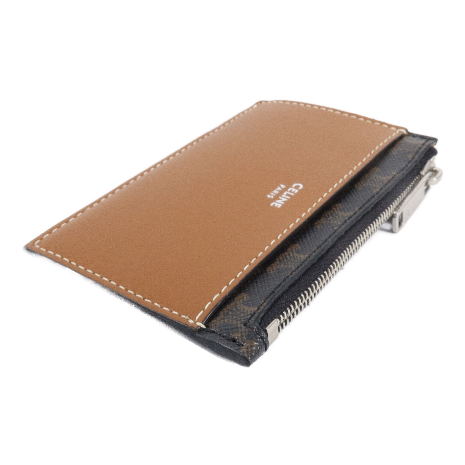CELINE Triomphe Canvas/皮革Zipped Card Case卡片套