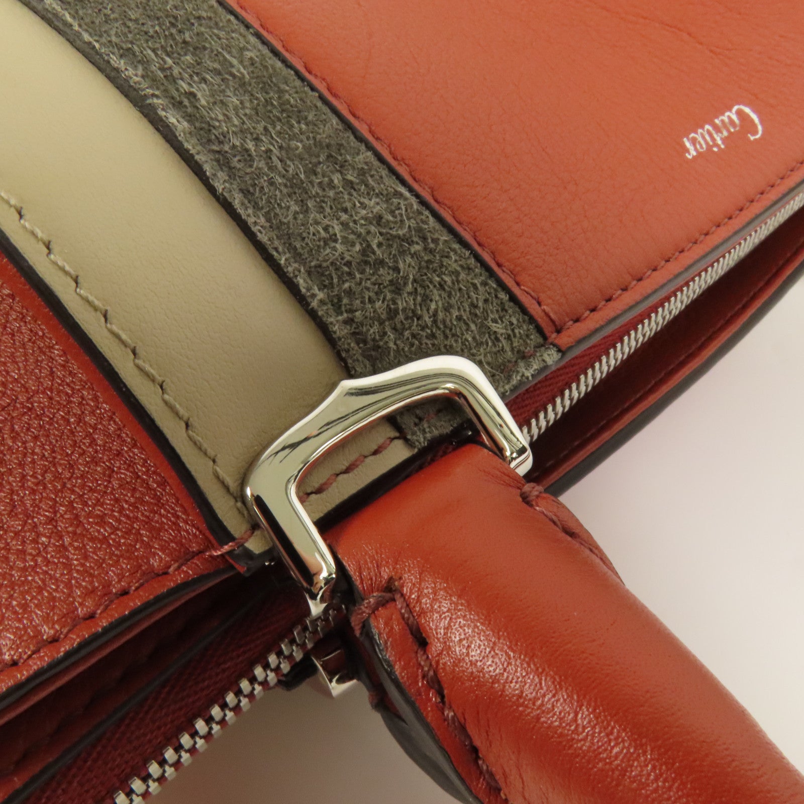 CARTIER 牛皮皮革2way Shoulder Bag銀扣手挽肩背兩用袋