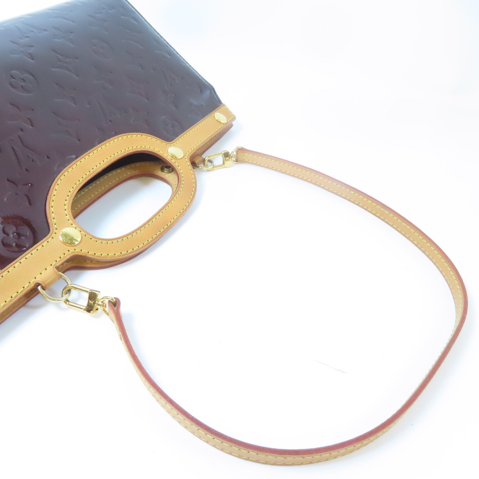 LOUIS VUITTON Vernis Roxbury Drive金扣手挽肩背兩用袋酒紅色